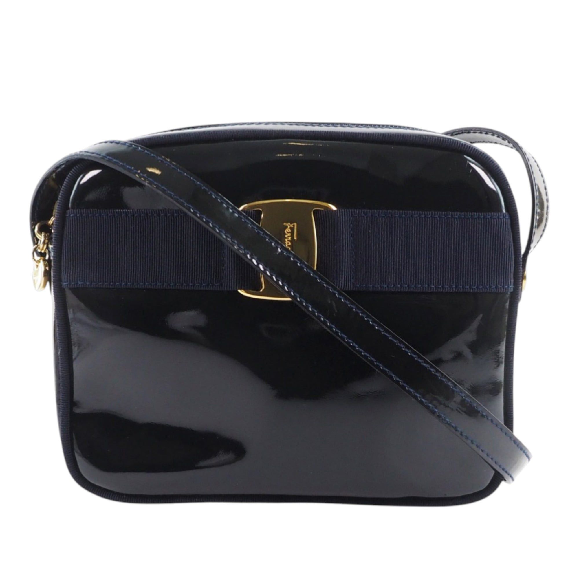 Salvatore Ferragamo Patent Vara Crossbody Size ONE SIZE - 1 Thumbnail
