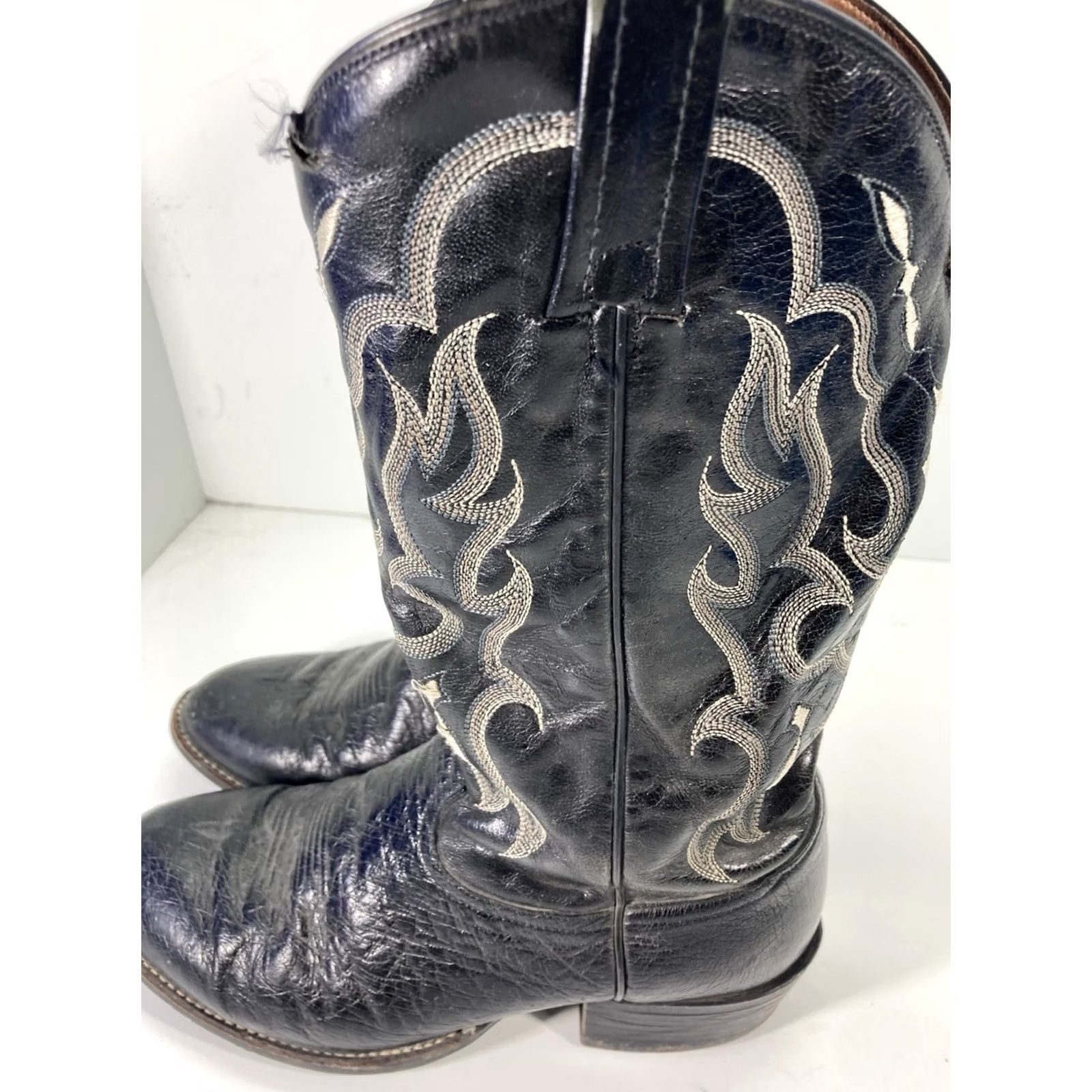 Tony Lama Tony Lama CT871 Boots Men 9.5D Black Ostrich Leather Western Cowboy Boots Size US 10 / EU 43 - 4 Thumbnail