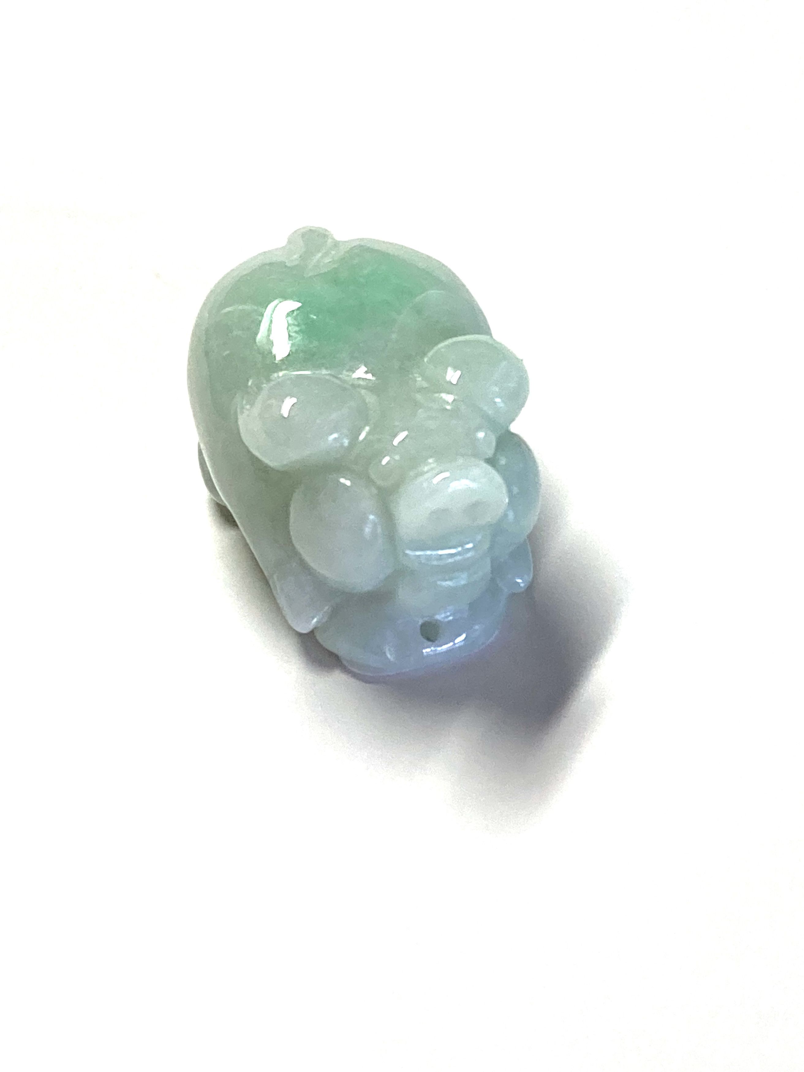 Other 60009 Certified Jadeite jade Green Pig Small pendant Size ONE SIZE - 2 Thumbnail