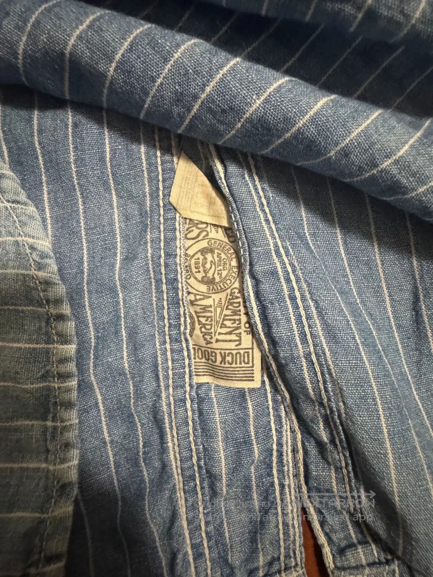 Freewheelers Blue Striped Denim Button. Size US M / EU 48-50 / 2 - 6 Thumbnail
