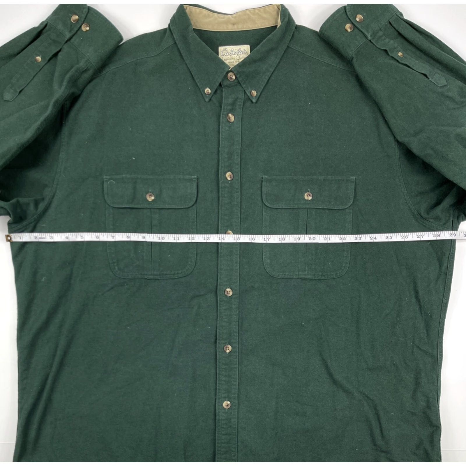 Vintage VINTAGE Cabela's Mens Shirt Chamois Cloth Flannel Button-Up Heavyweight Green 2XL Hunting Size US XXL / EU 58 / 5 - 3 Thumbnail