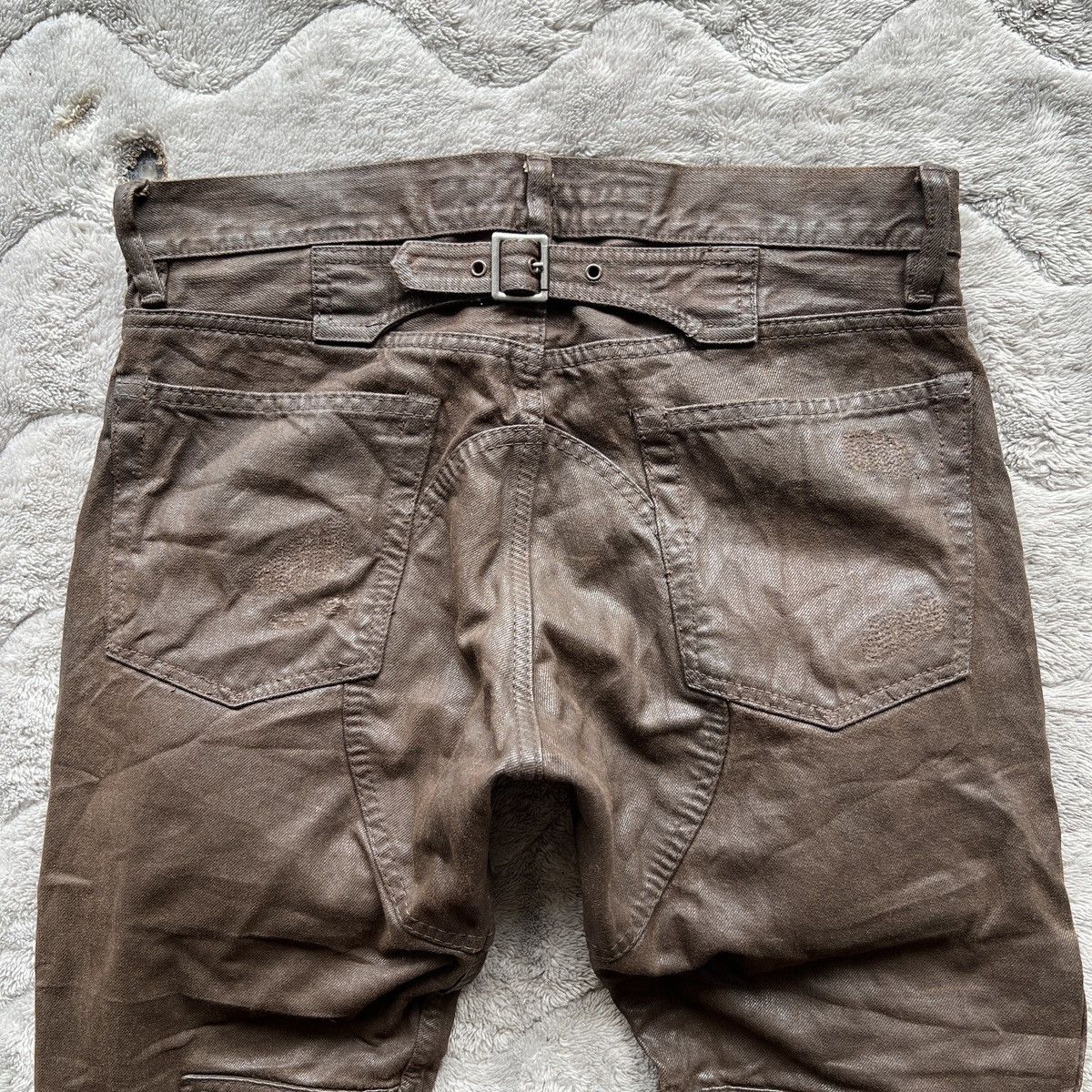 Ralph Lauren 🔥 Ralph Lauren Coated Cargo Pants Brown Tactical Utility Size US 31 - 17 Thumbnail