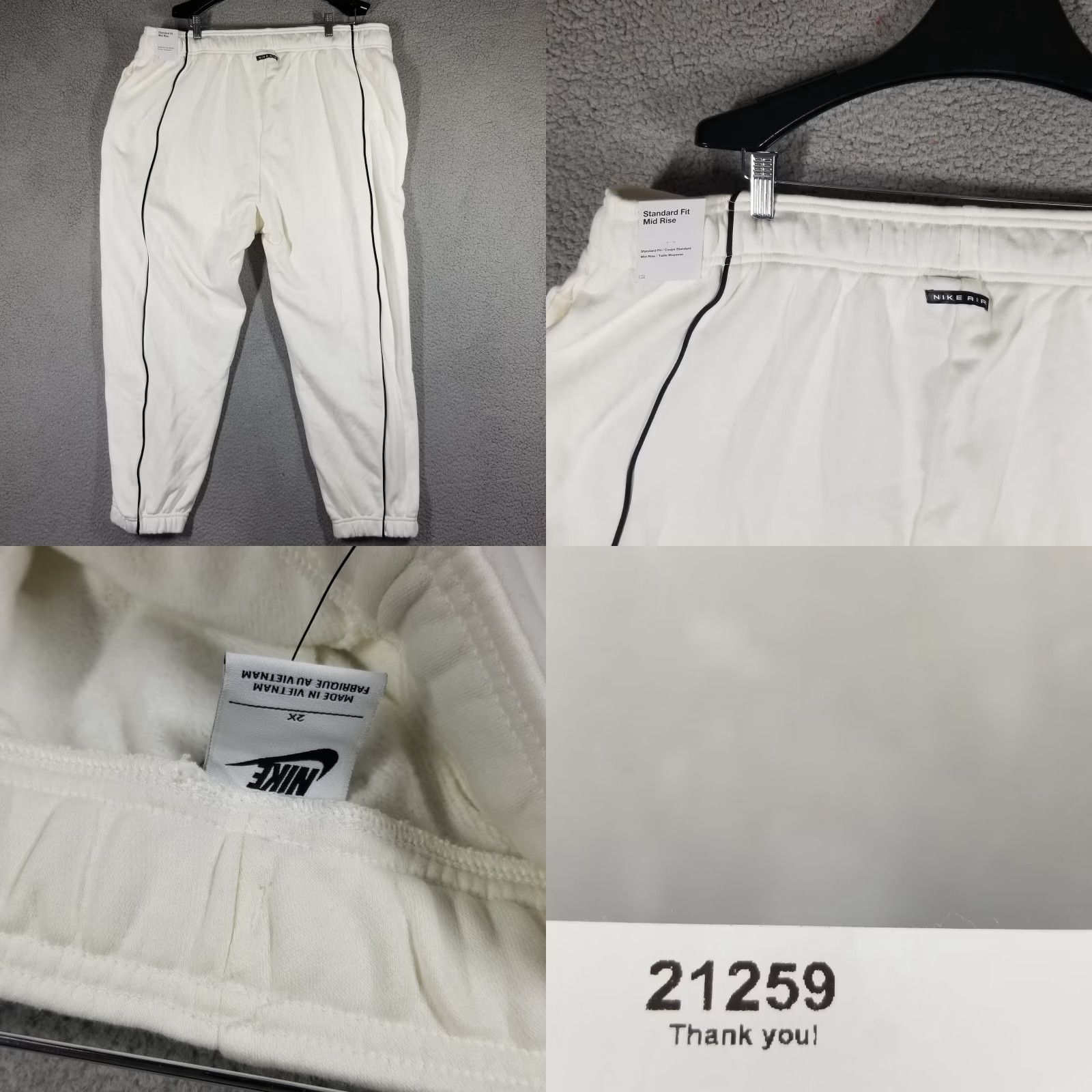 Nike VINTAGE Nike Joggers Pants Women Plus Size 2X White Athletic Casual Sweatpants Size 40" / US 18 - 8 Thumbnail