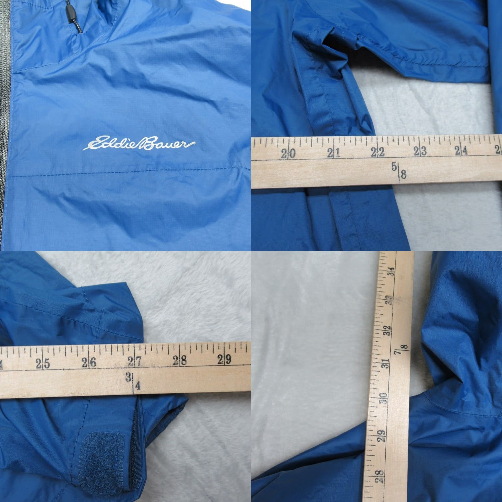 Eddie Bauer Eddie Bauer Mens Jacket Large Tall Blue Hood Light Pack Water Resistant Pockets Size US L / EU 52-54 / 3 - 8 Thumbnail