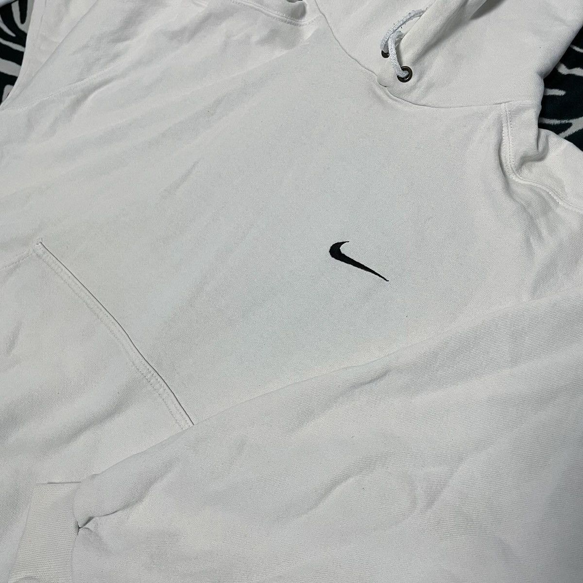 Nike × Vintage Vintage NIKE Drill Small Swoosh Boxy Fit Hoodie Made in USA Size US L / EU 52-54 / 3 - 4 Thumbnail