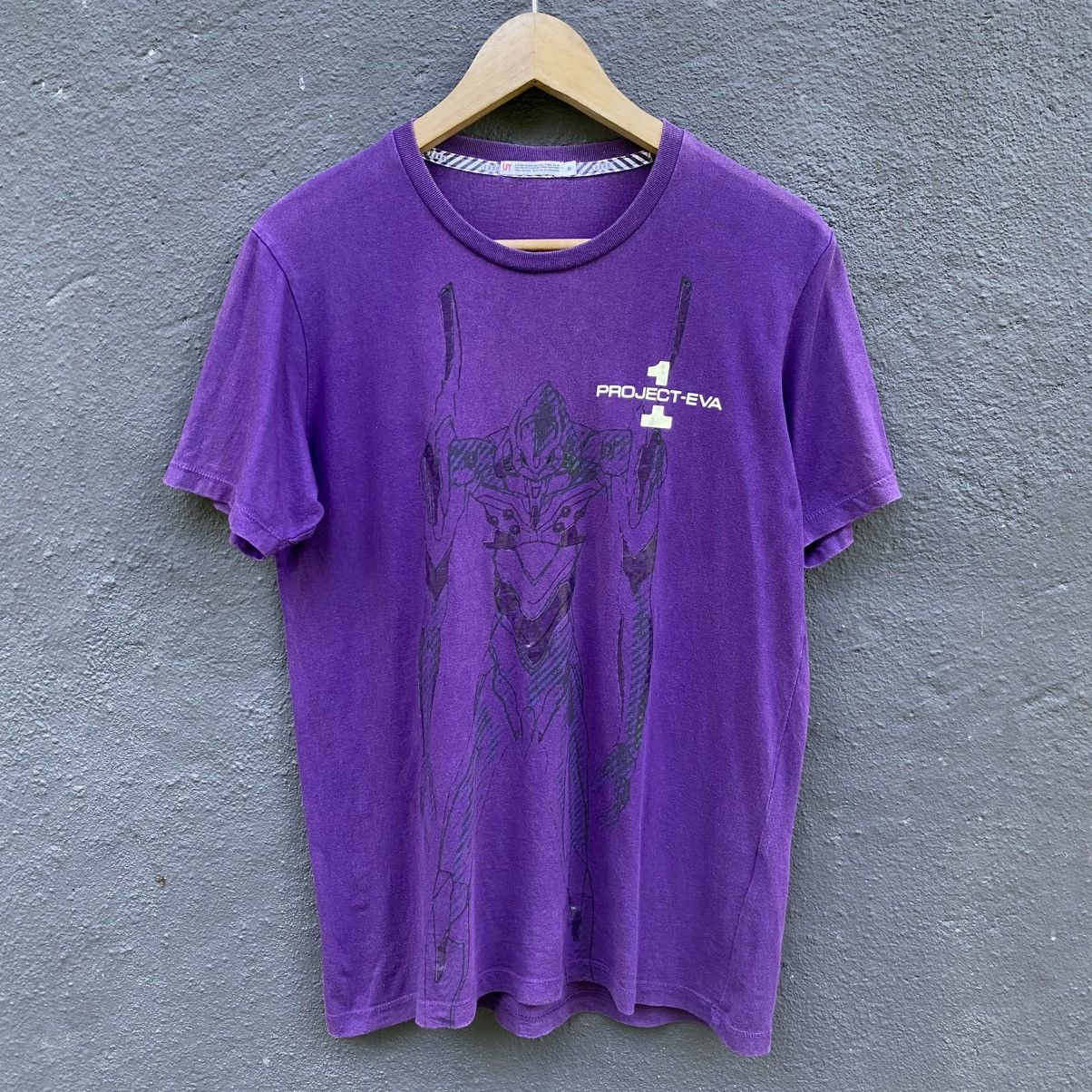 Thrashed Faded Evangelion Anime X Uniqlo Tee