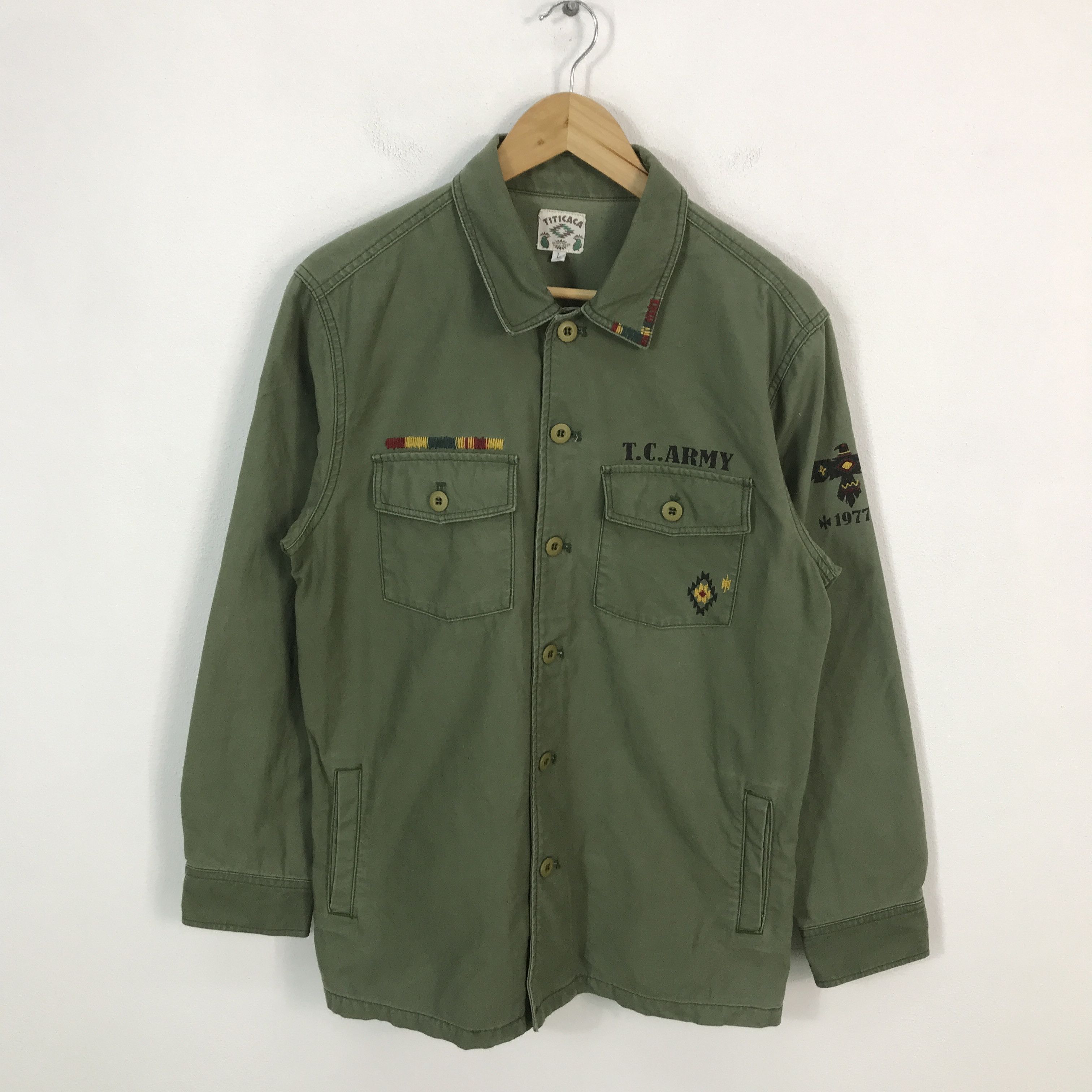 Japanese Brand Vtg titicaca green design og107 style jacket Size US L / EU 52-54 / 3 - 1 Thumbnail