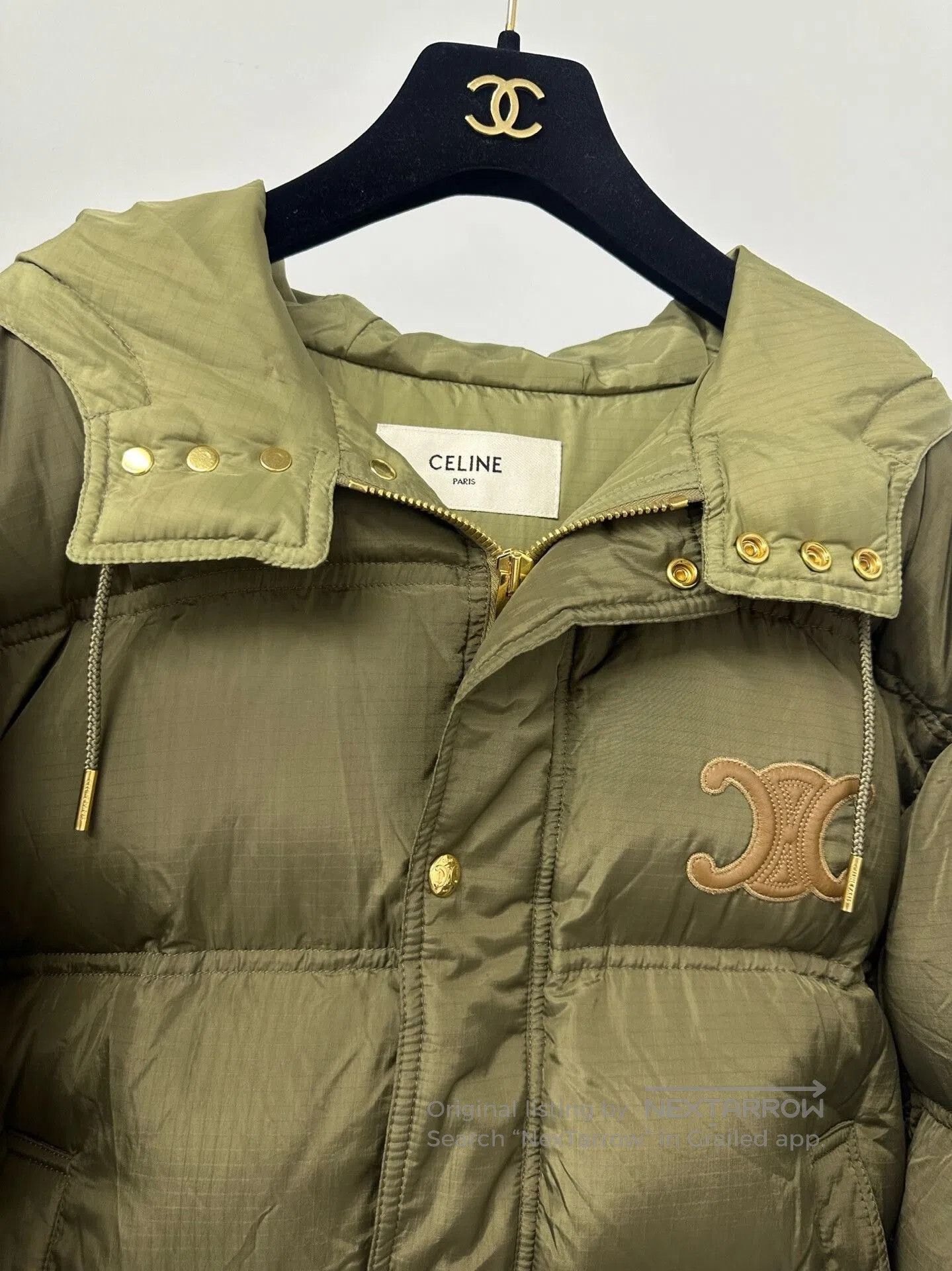 Celine Celine Olive Green Hooded Down Jacket. Size S / US 4 / IT 40 - 3 Thumbnail