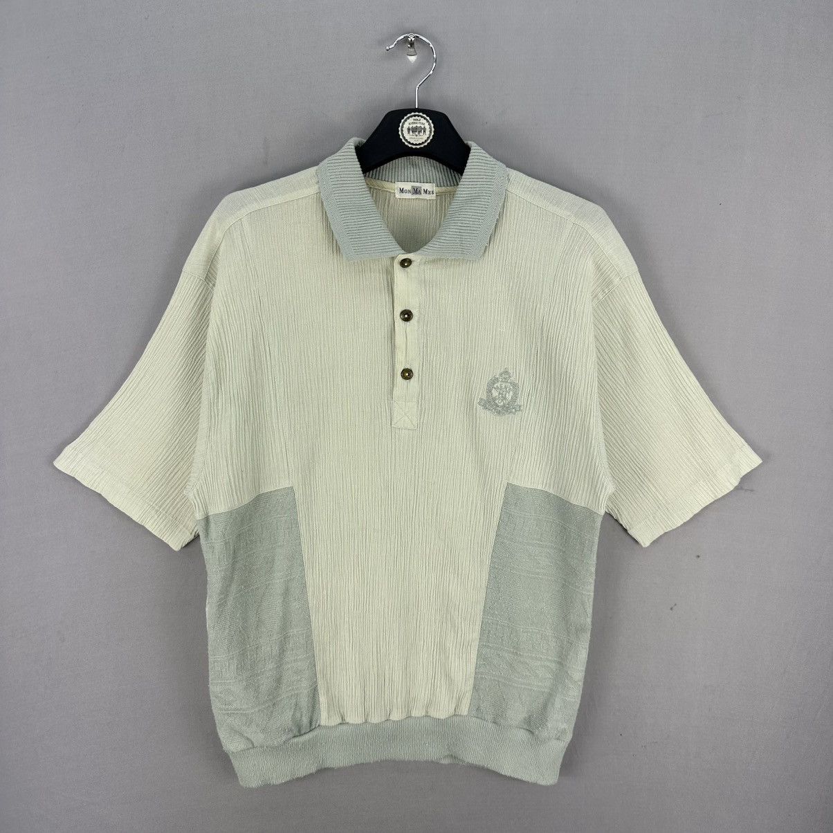 Japanese Brand Vintage 80's Pleated Polo Shirt Short Sleeve by Mon Ma Mes Size US M / EU 48-50 / 2 - 1 Thumbnail