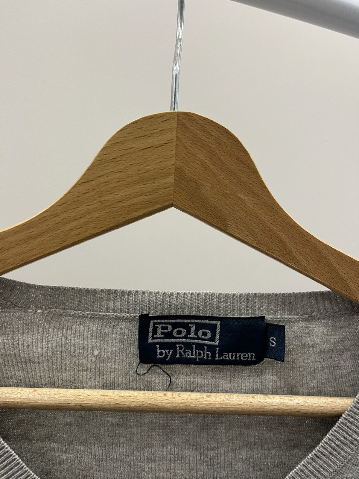 Vintage Vintage Polo Ralph Lauren V-Neck Sweater 90s Gray Size S Size US S / EU 44-46 / 1 - 4 Thumbnail