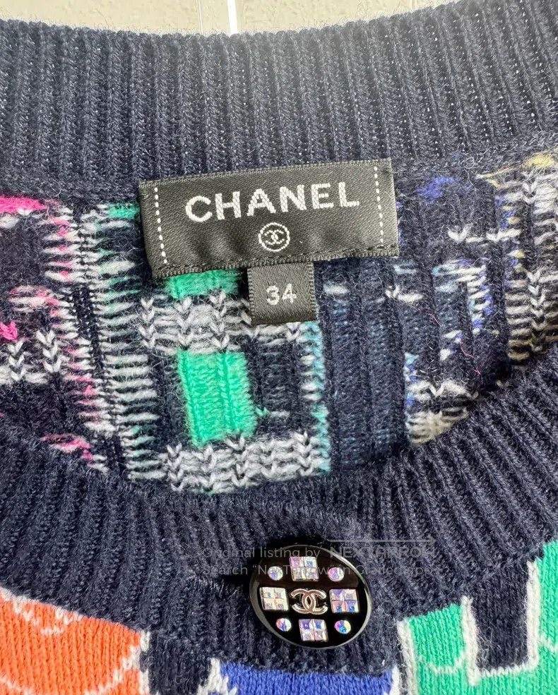 Chanel Chanel 21K colourful letter striped knitted sweater Size XXS / US 00 / IT 34 - 6 Thumbnail
