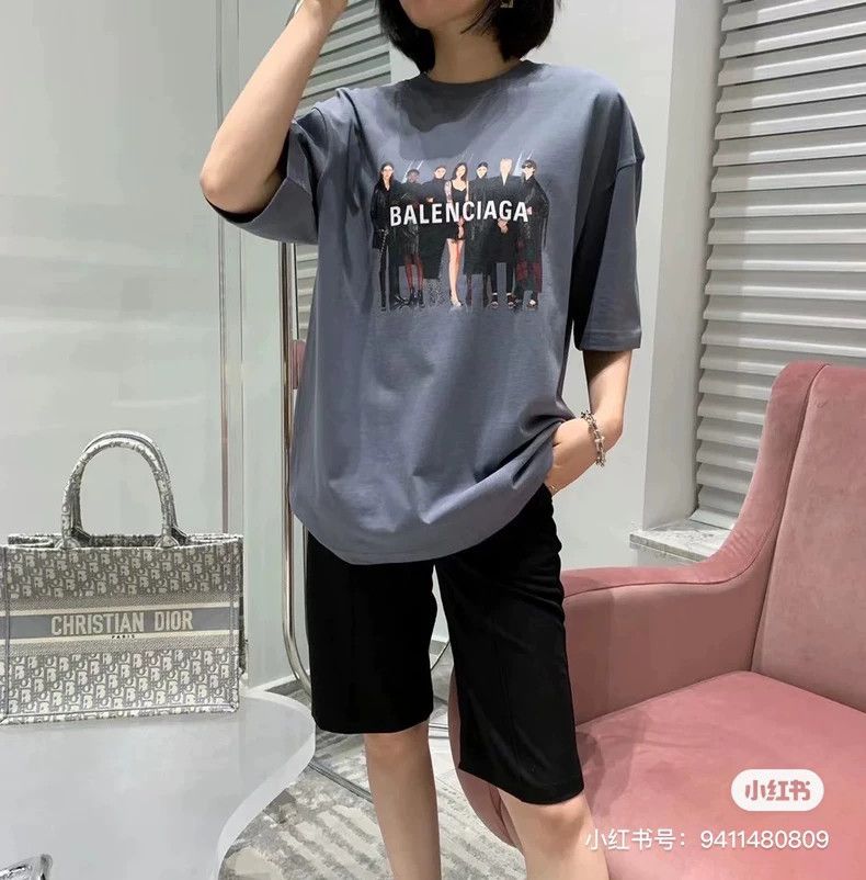 Balenciaga Balenciaga Haze blue band portrait short sleeve / M size Size US M / EU 48-50 / 2 - 5 Thumbnail