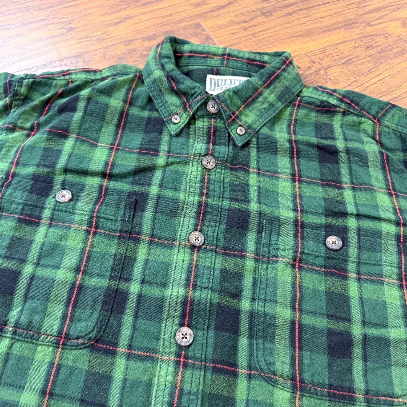 Vintage Duluth Trading Shirt Mens LT Green Plaid Flannel Button Up Tall Workwear Casual Size US L / EU 52-54 / 3 - 2 Thumbnail