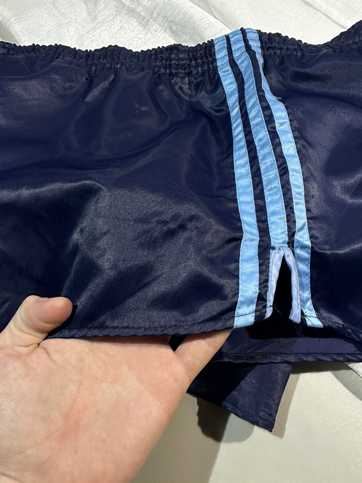 Adidas Vtg 70s Adidas Pinstripe Sprinter Shorts West in Germany Size US 34 / EU 50 - 4 Thumbnail