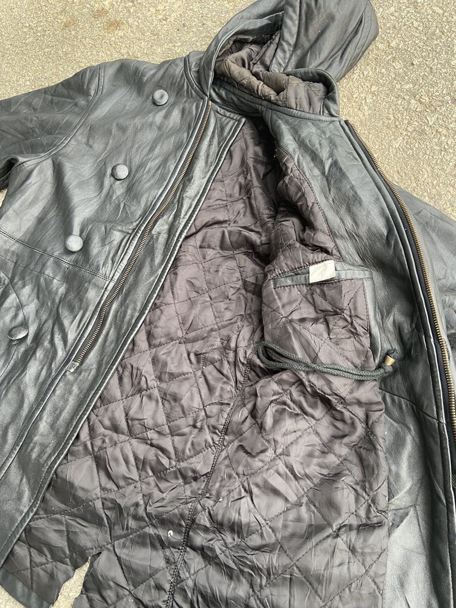 Yohji Yamamoto Circa 92–93 Hooded Leather Coat with Asymmetrical Button Size US L / EU 52-54 / 3 - 9 Thumbnail