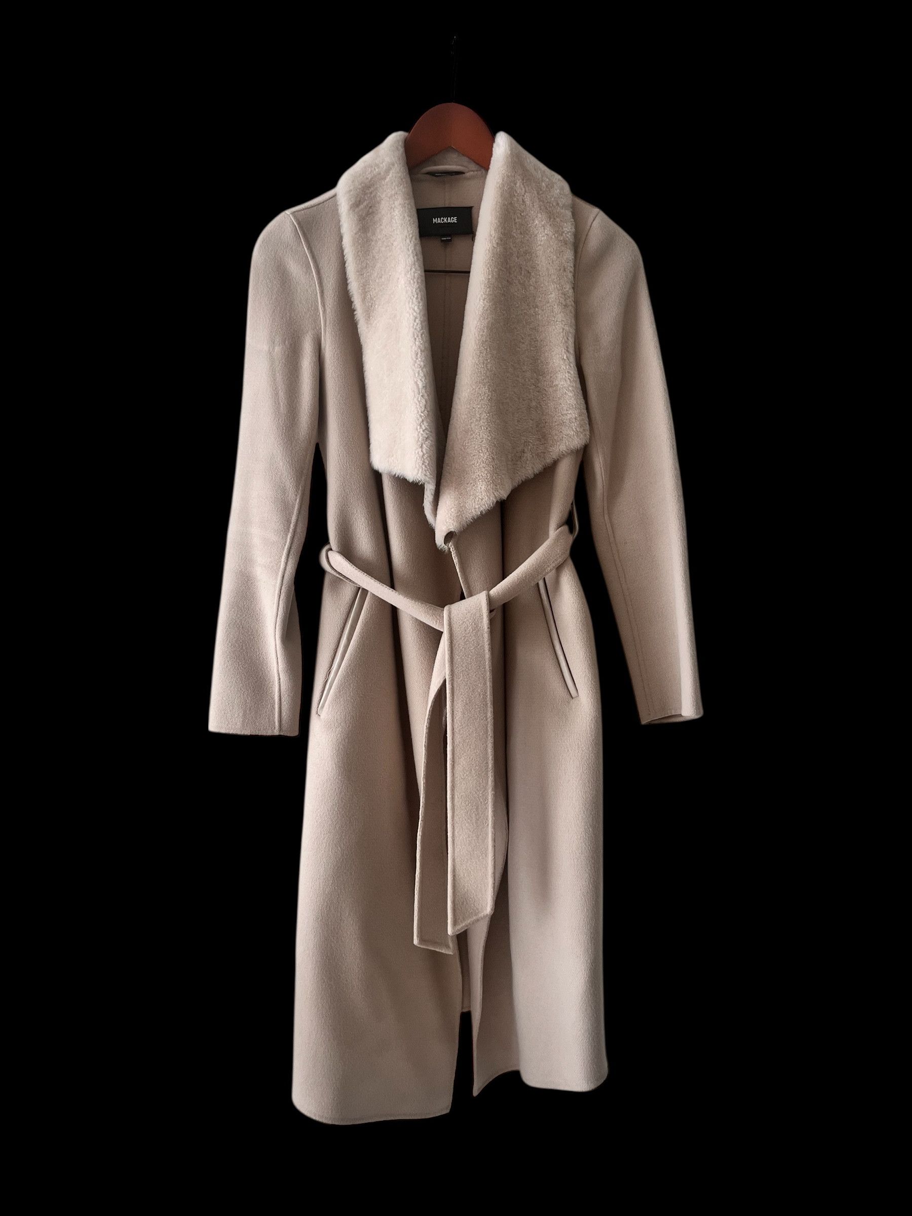 Mackage Wrap coat with shearling collar Size XXS / US 00 / IT 34 - 2 Thumbnail