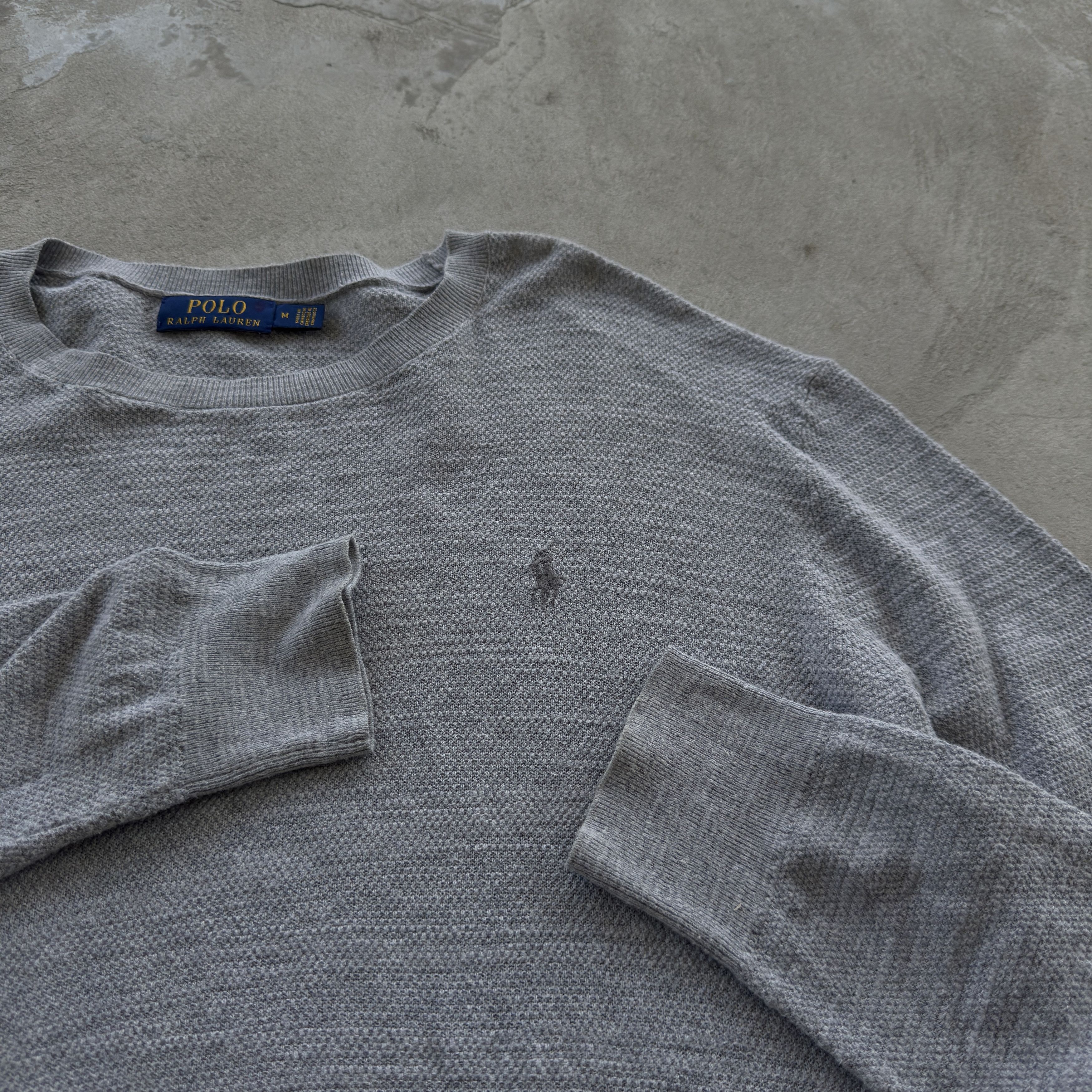 Polo Ralph Lauren Polo Ralph Lauren Grey Knit Sweater Crewneck Cotton Silk Size US M / EU 48-50 / 2 - 4 Thumbnail