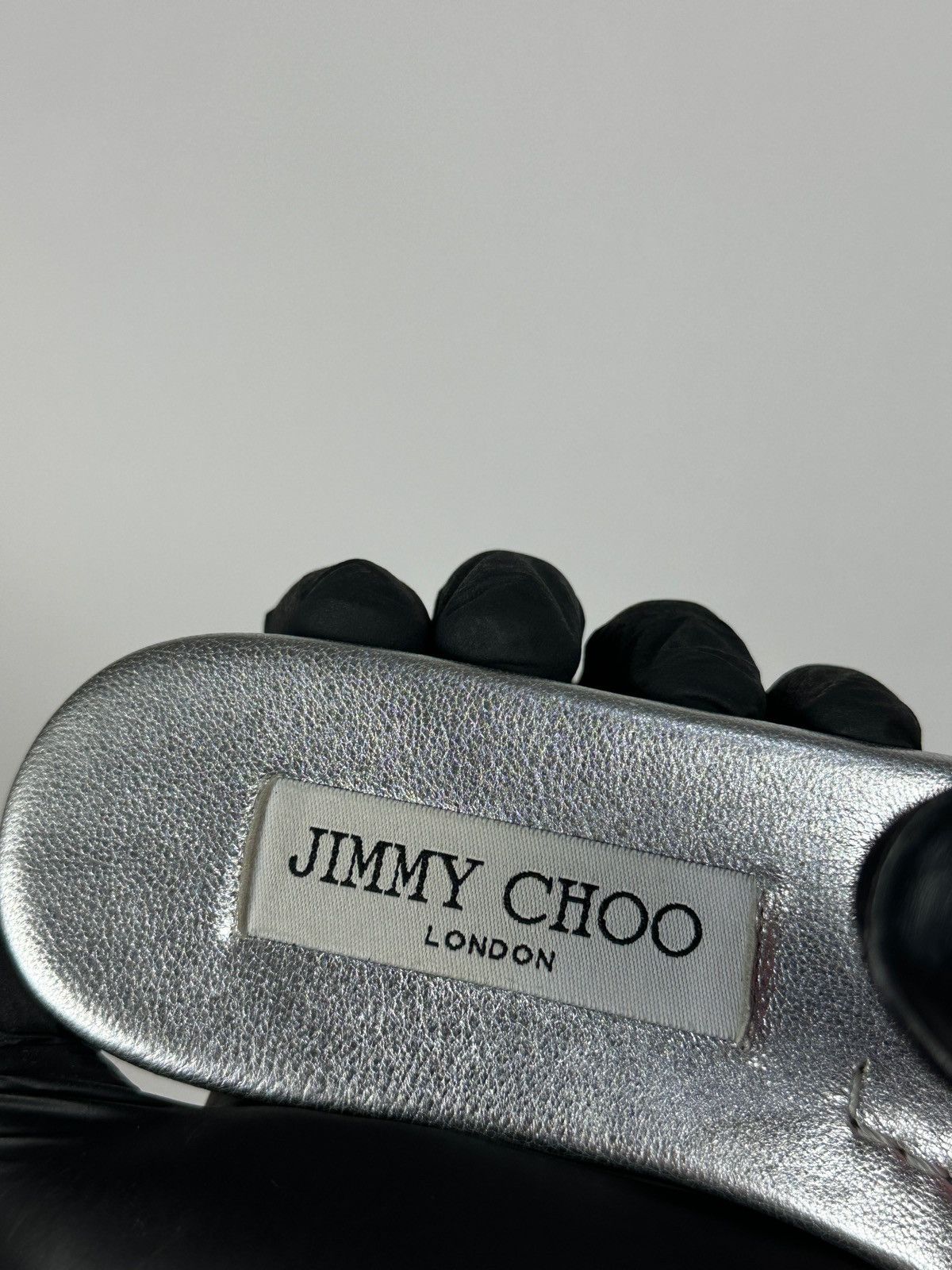 Jimmy Choo Jimmy Choo Metallic Black Snake Leather Slides Sandals Size US 6 / IT 36 - 18 Thumbnail