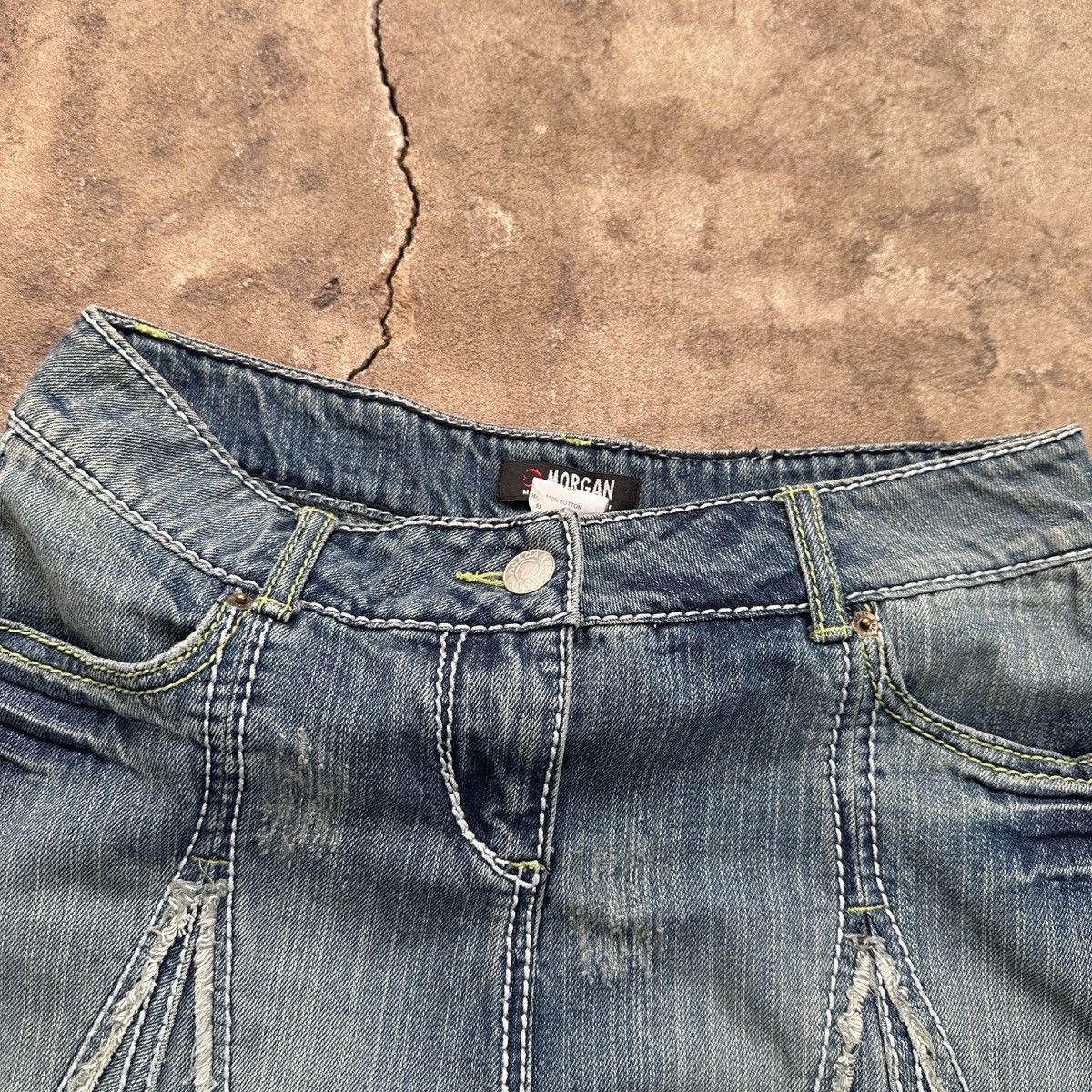 Japanese Brand × Vintage Vintage Y2K Morgan Denim Mini Skirt Evisu Style Size 26" / US 2 / IT 38 - 4 Thumbnail
