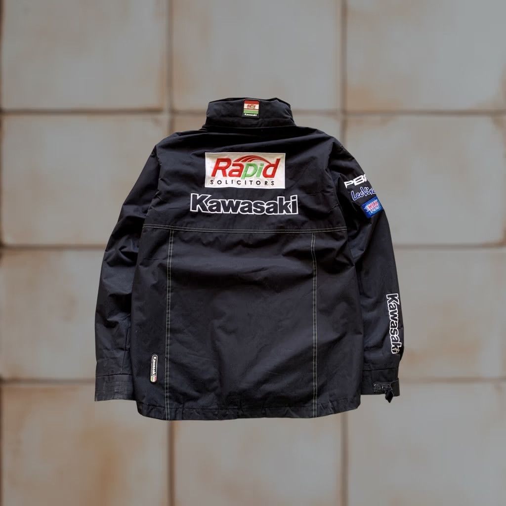 Vintage KAWASAKI Jacket Racing Windbreaker Black Men S Size US S / EU 44-46 / 1 - 1 Thumbnail