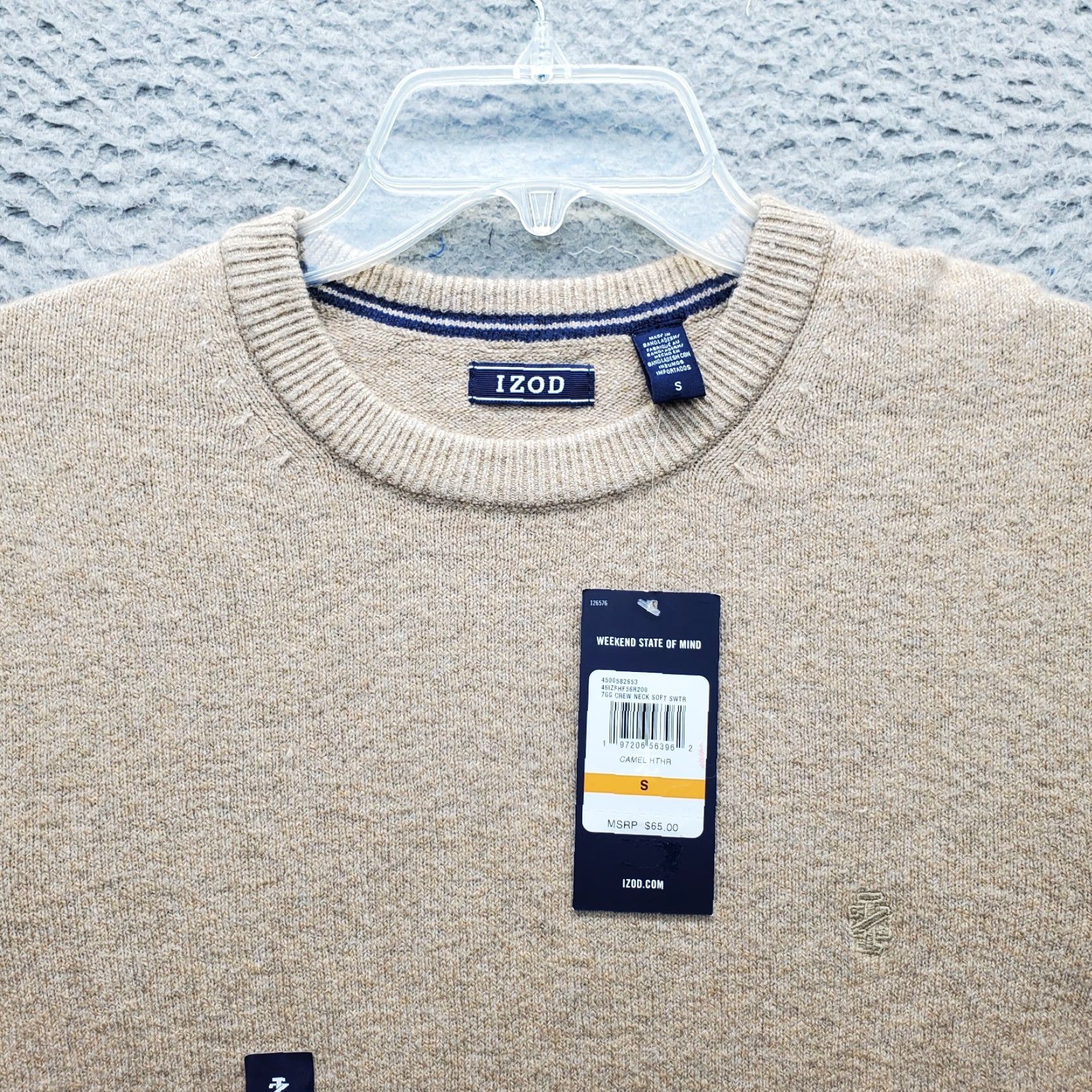 Izod IZOD Sweater Mens Small Brown Cotton Knit Long Sleeve Crew Neck Pullover Size US S / EU 44-46 / 1 - 5 Thumbnail