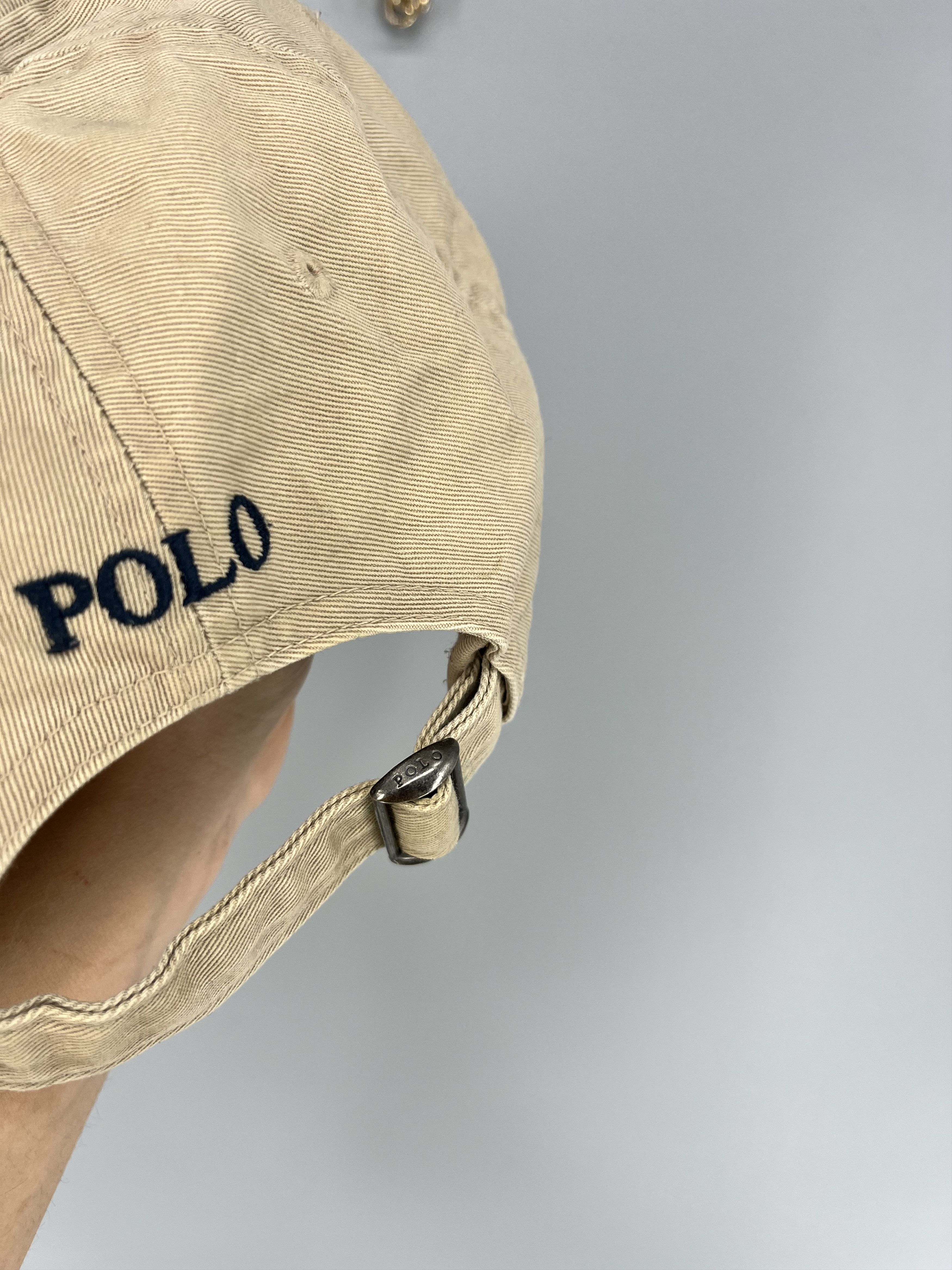 Polo Ralph Lauren Vintage Y2K Polo Ralph Lauren Beige Cotton Cap Size ONE SIZE - 5 Thumbnail