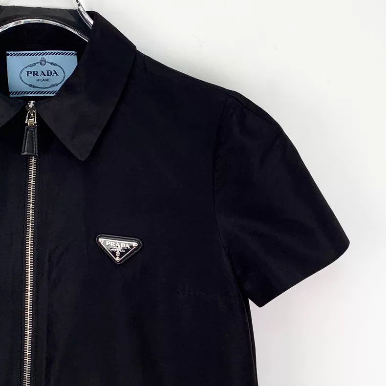 Prada Prada 23 styles of black triangle mulberry silk lapel semi Size XXS / US 00 / IT 34 - 3 Thumbnail