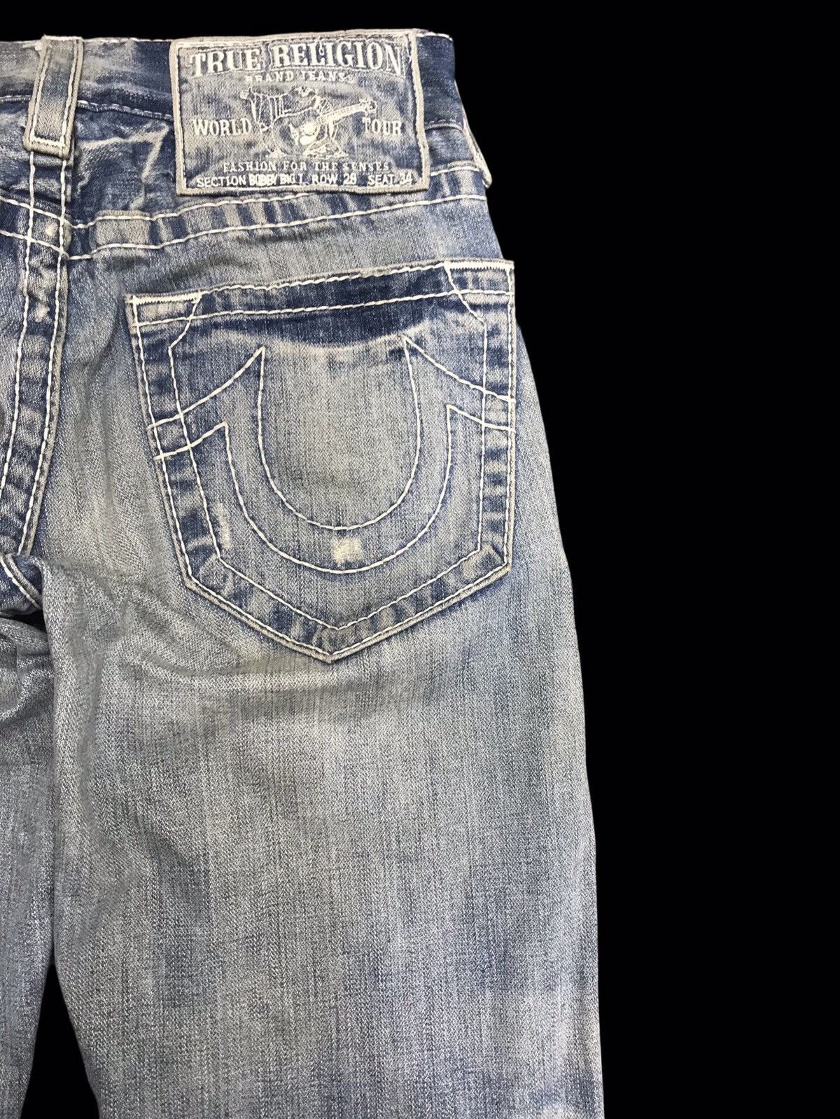 True Religion 💥THRASHED💥TRUE RELIGION LOW RISE DISTRESSED DENIM F377 Size US 29 - 9 Thumbnail