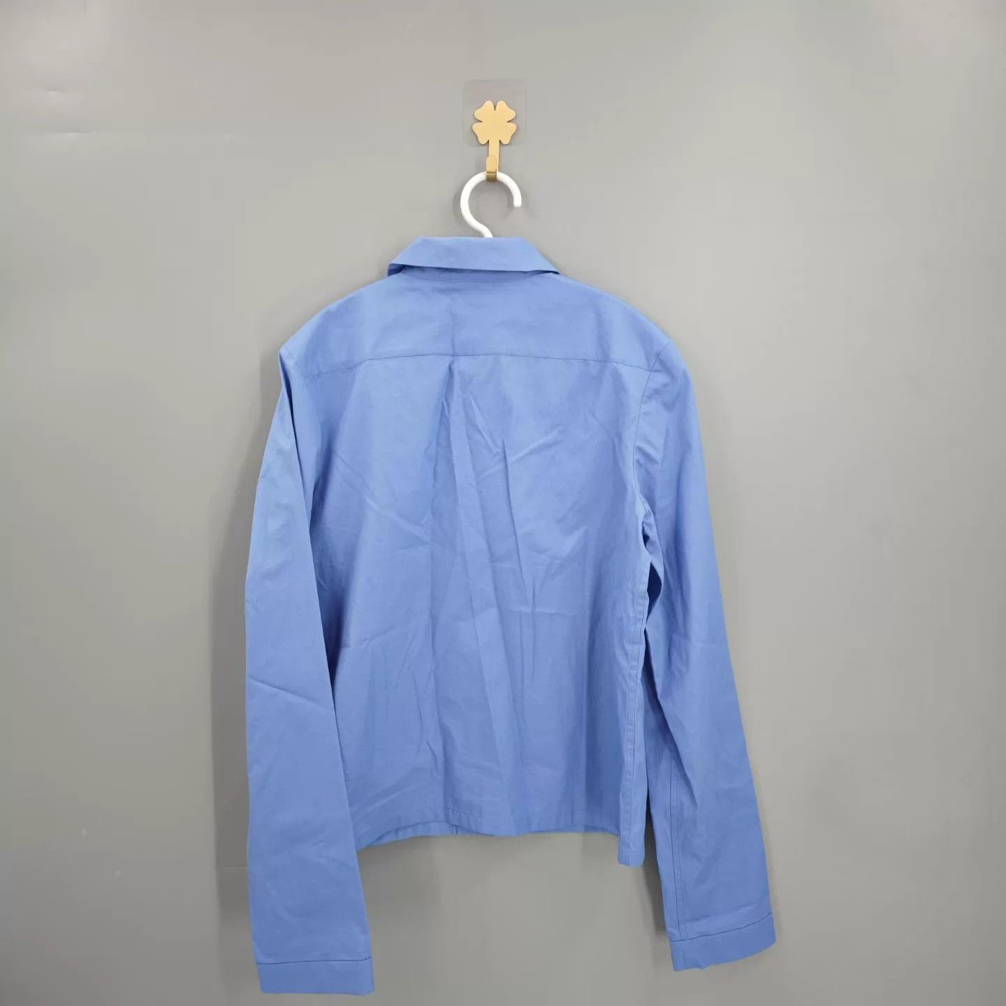 Miu Miu MIU MIU Women's Sapphire Blue Logo Embroidered LS Shirt Size XS / US 0-2 / IT 36-38 - 2 Thumbnail
