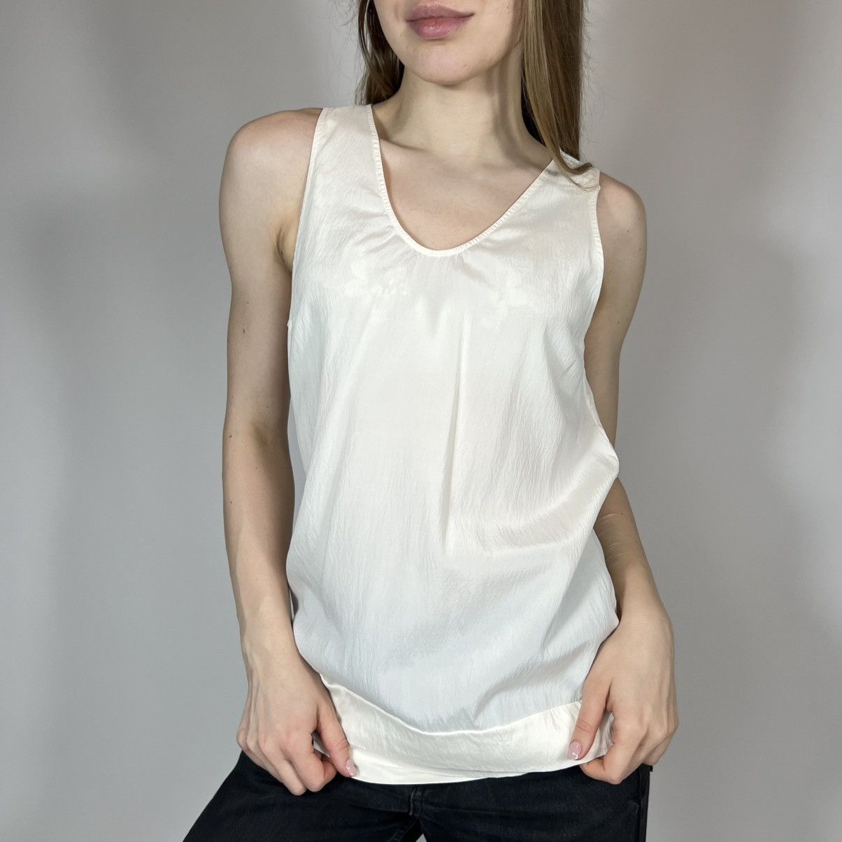 Brunello Cucinelli Vintage Y2K Brunello Cucinelli Luxury Retro Tank Top Blouses Size S / US 4 / IT 40 - 3 Thumbnail