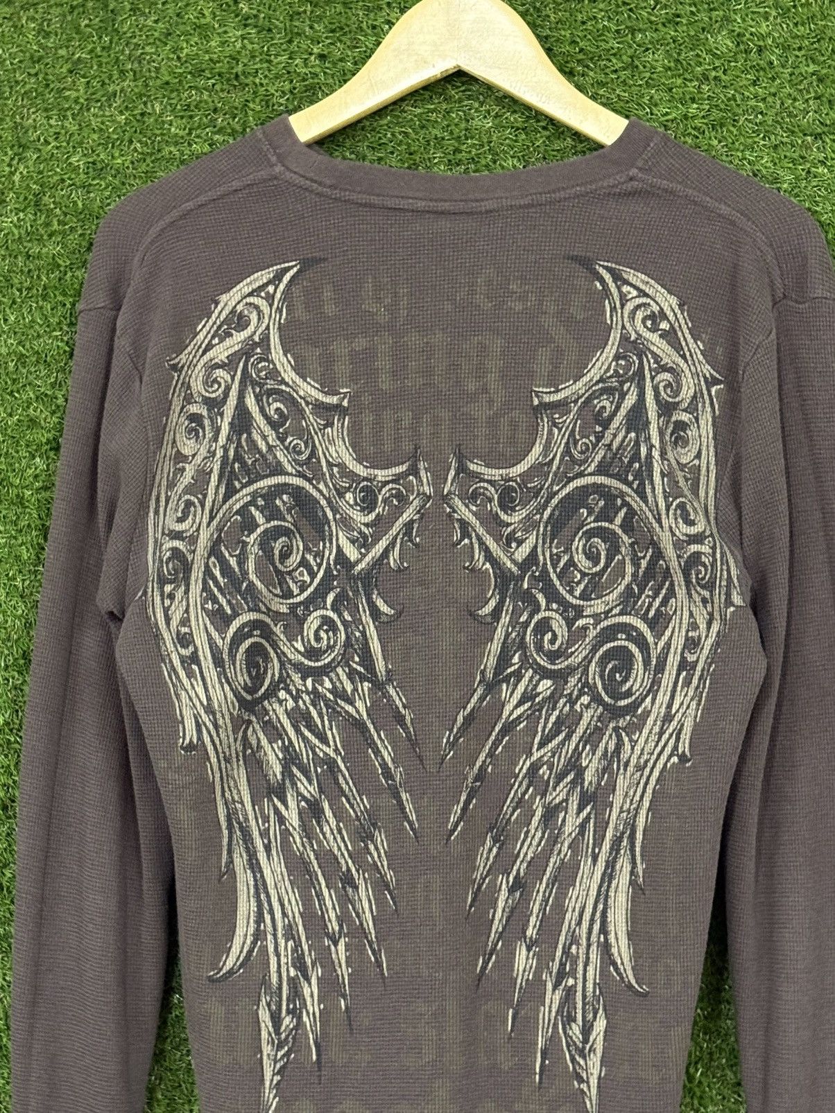 Vintage Vintage Y2K Elite MMA Gothic Chrome Wings Brown Thermal Size US L / EU 52-54 / 3 - 2 Thumbnail