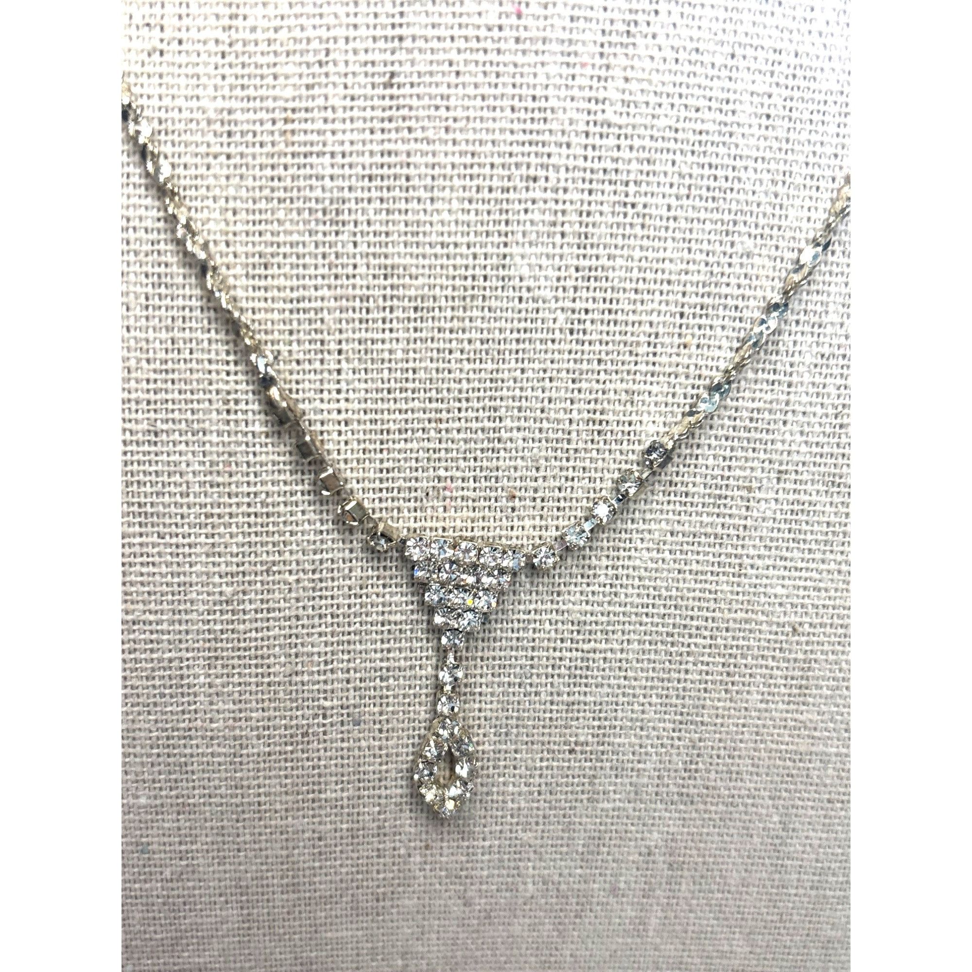 Other Rhinestone Pendant Necklace With Adjustable Chain - Elegant Size ONE SIZE - 1 Thumbnail