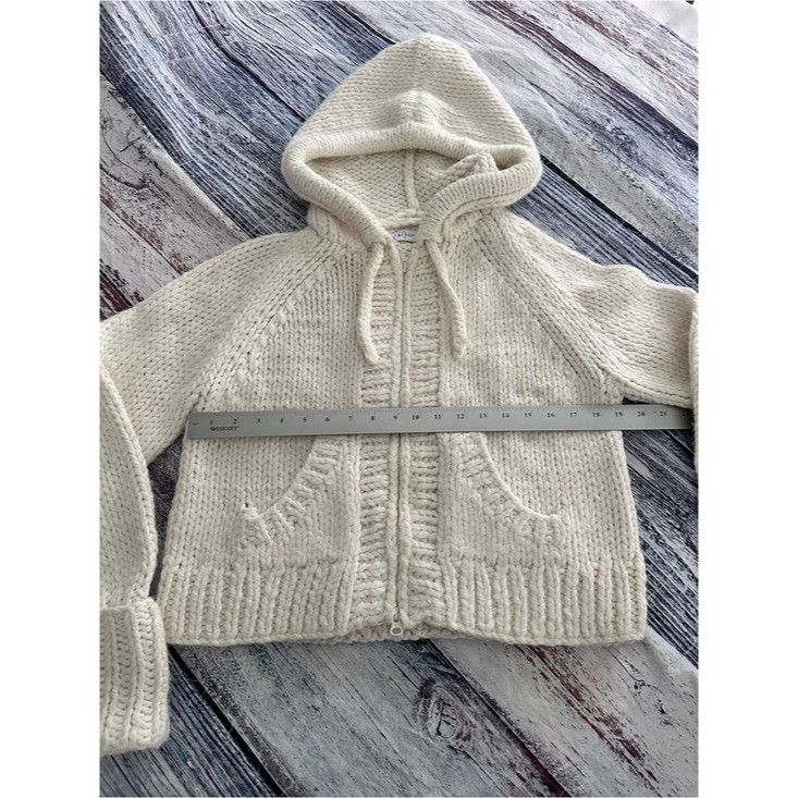 Other Vintage Y2K Chunky Hooded Zip Cardigan in Cream Size M / US 6-8 / IT 42-44 - 7 Thumbnail