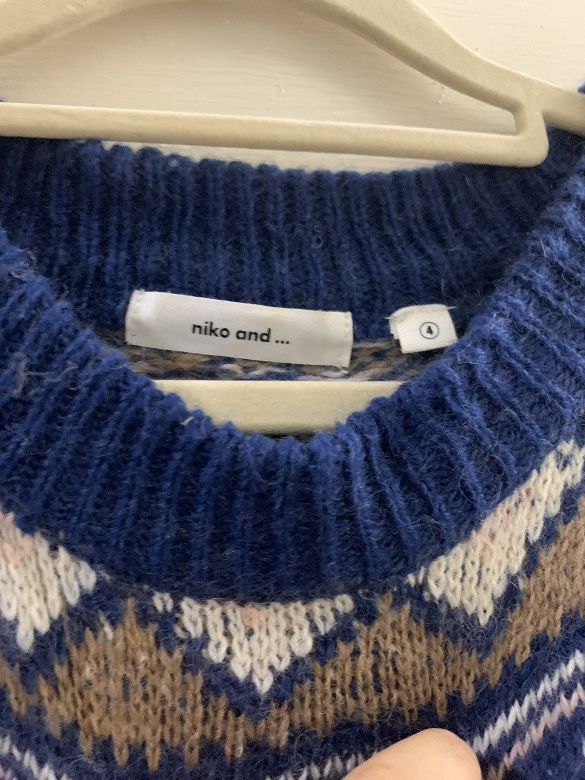 Japanese Brand Niko And Knitwear Blue Yellow Size US XL / EU 56 / 4 - 4 Thumbnail