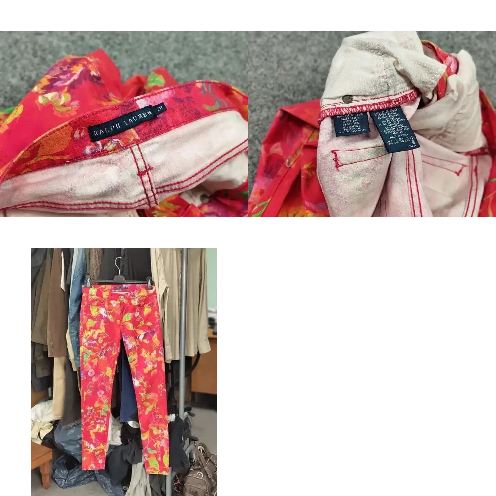 Ralph Lauren VINTAGE Ralph Lauren Women Jeans Floral Pattern Denim Blue 28 Skinny Bibless? Belt Loops Logo - wait no Size 28" / US 6 / IT 42 - 9 Thumbnail