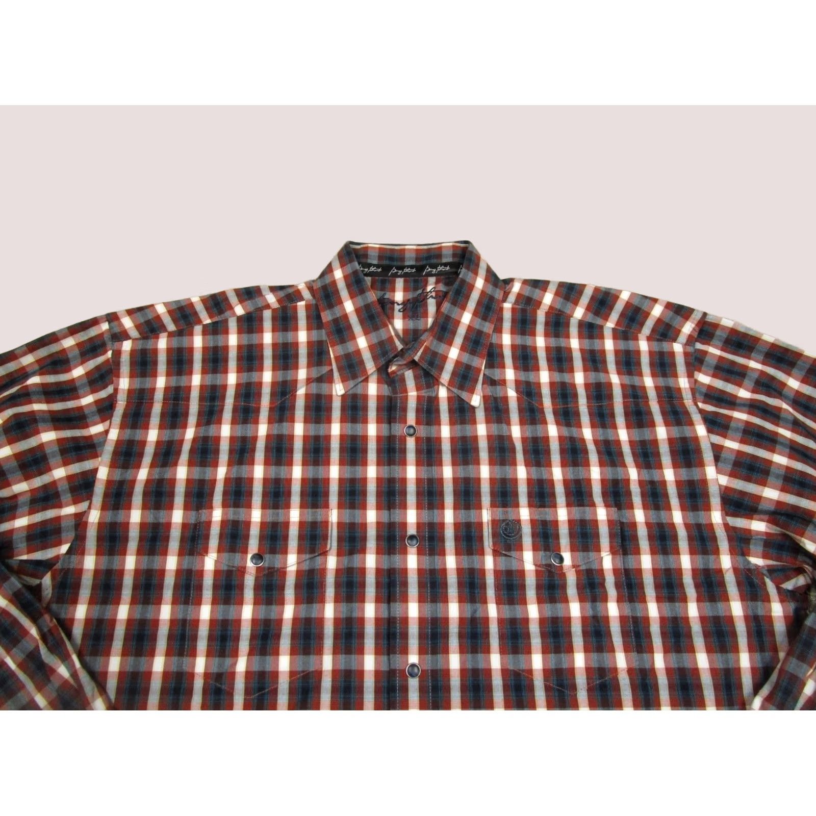Wrangler Wrangler George Strait Shirt Men XL Red Plaid Pearl Snap Western Long Sleeve Size US XL / EU 56 / 4 - 1 Thumbnail