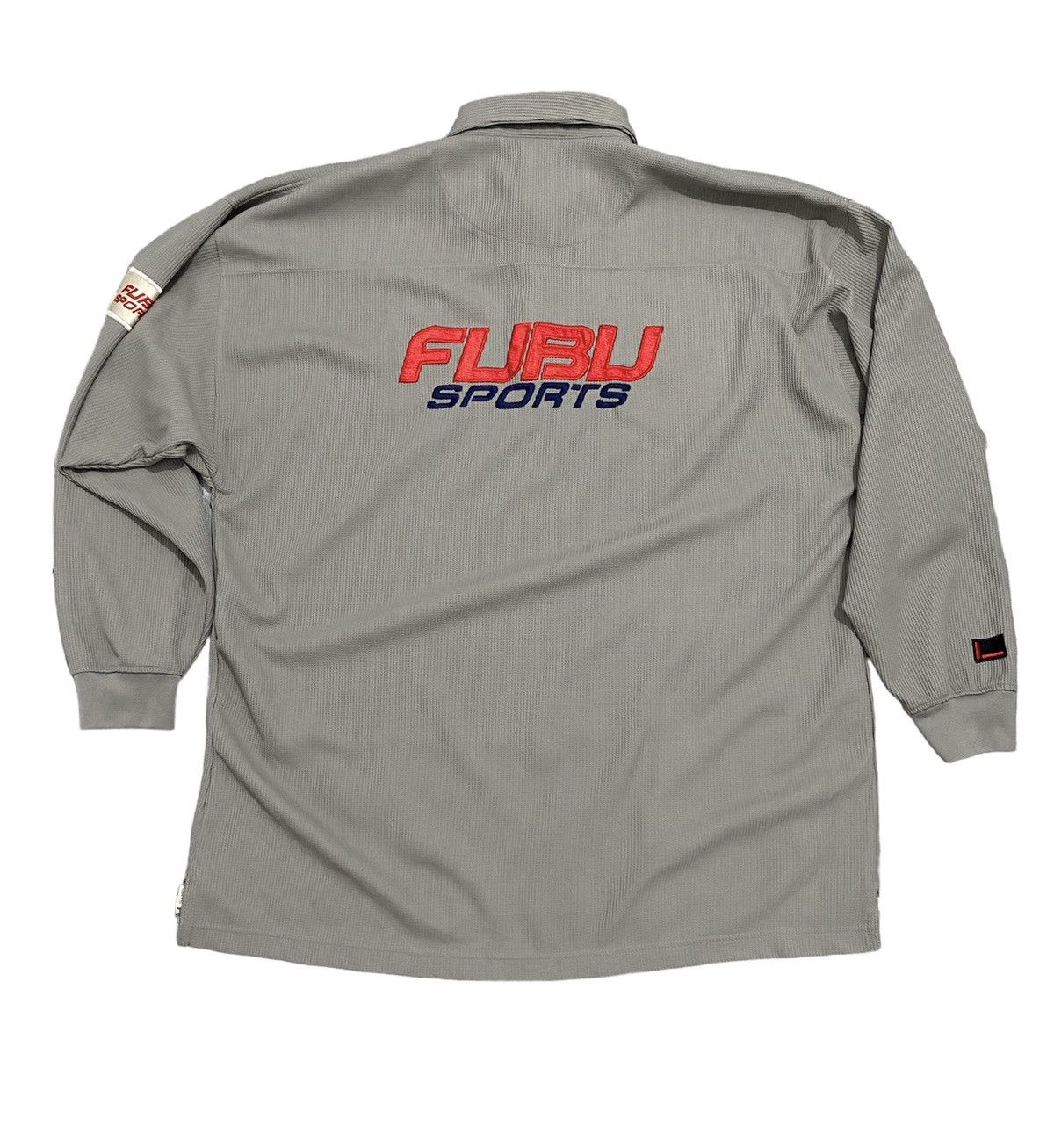 image of Fubu Sport Oversized Embroidery Logo Long Sleeves in Grey, Men's (Size 2XL)