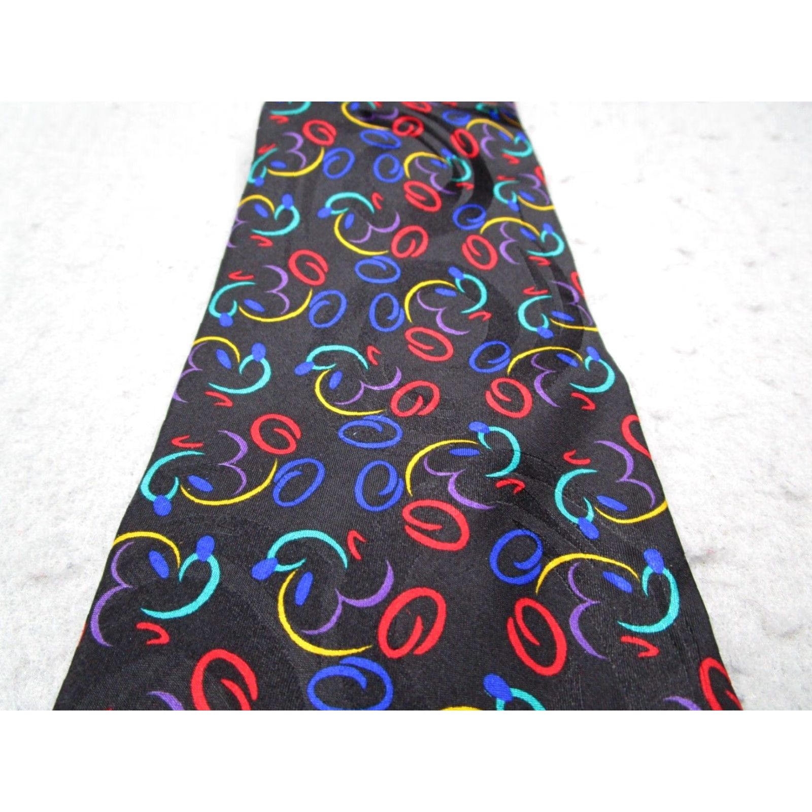 Disney Walt Disney World Mens Classic Neck Tie Black Silk Size ONE SIZE - 4 Thumbnail