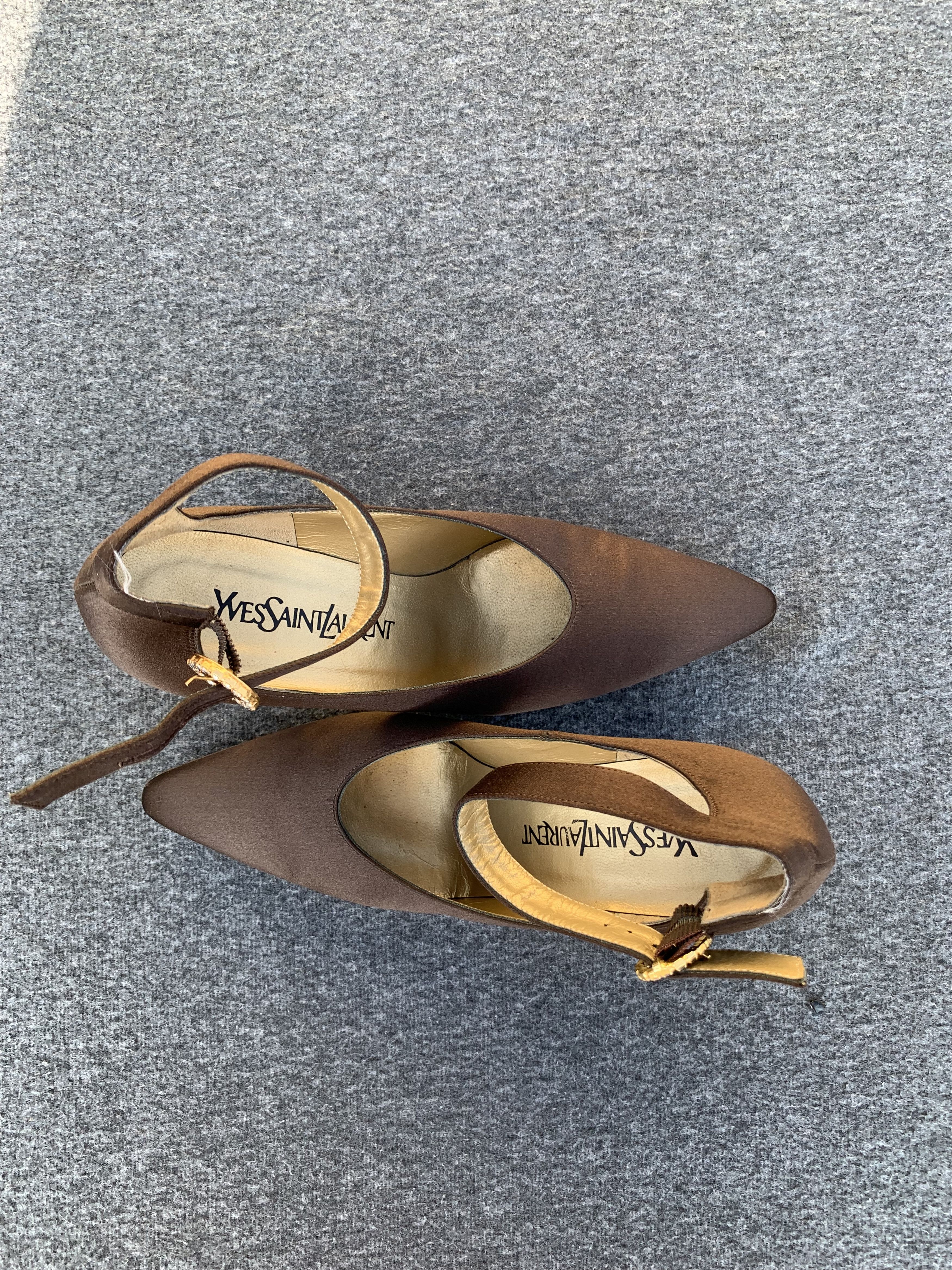 Yves Saint Laurent Yves Saint Laurent Brown Satin Pumps – Size 37.5 Size US 6 / IT 36 - 2 Thumbnail