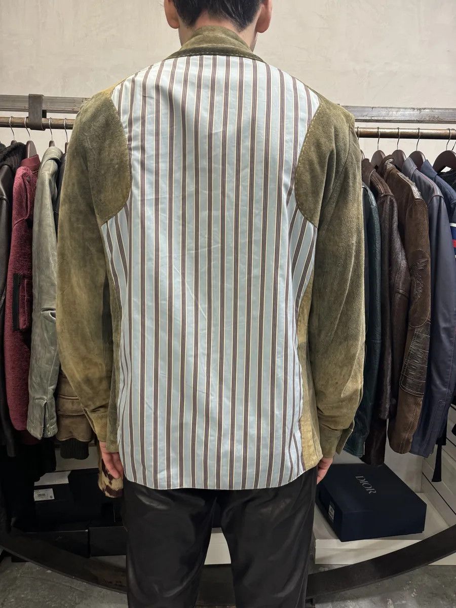 Roberto Cavalli 2000s Roberto Cavalli Green Faded Dust Leather Shirt Size US M / EU 48-50 / 2 - 4 Thumbnail