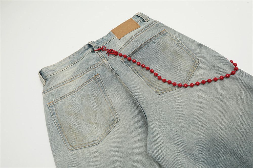 Japanese Brand × Jean American street side chain ink splash distressed jeans Size US 32 / EU 48 - 6 Thumbnail
