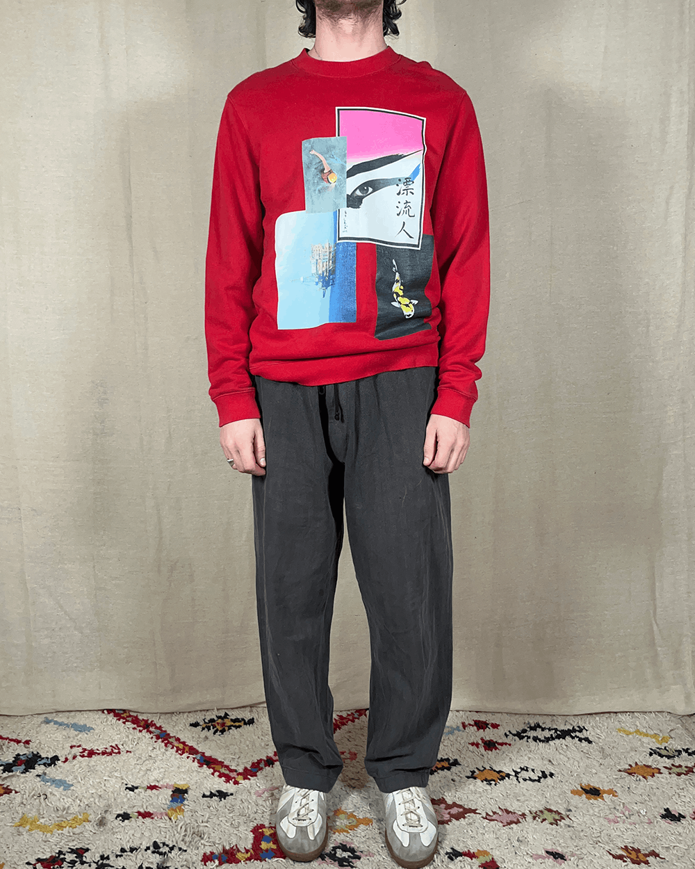 Raf Simons Raf Simmons SS15 'Koi' Print collage red jumper Size US M / EU 48-50 / 2 - 2 Thumbnail