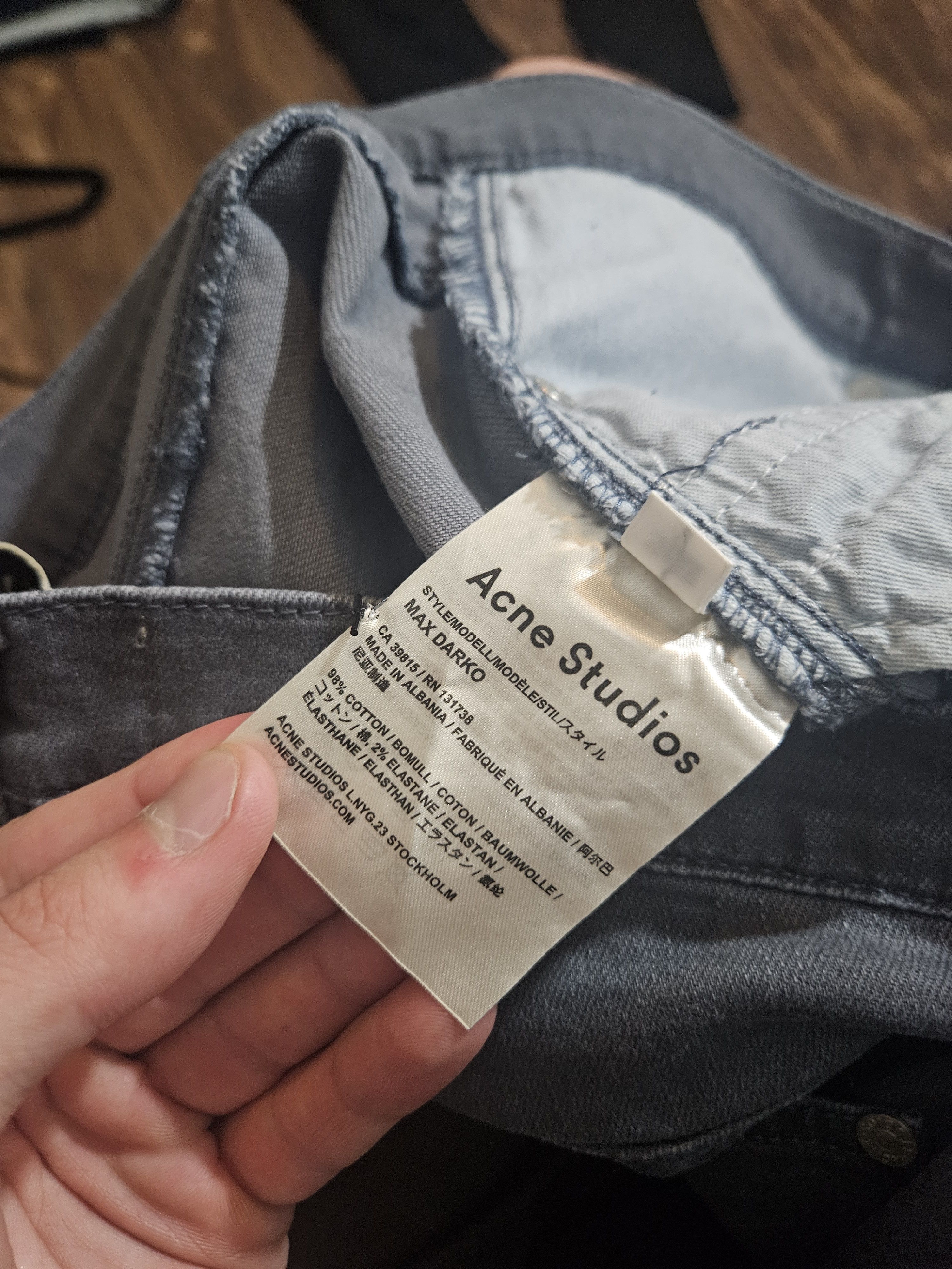 Acne Studios Max Darko Gray Denim Jeans Size US 31 - 9 Thumbnail