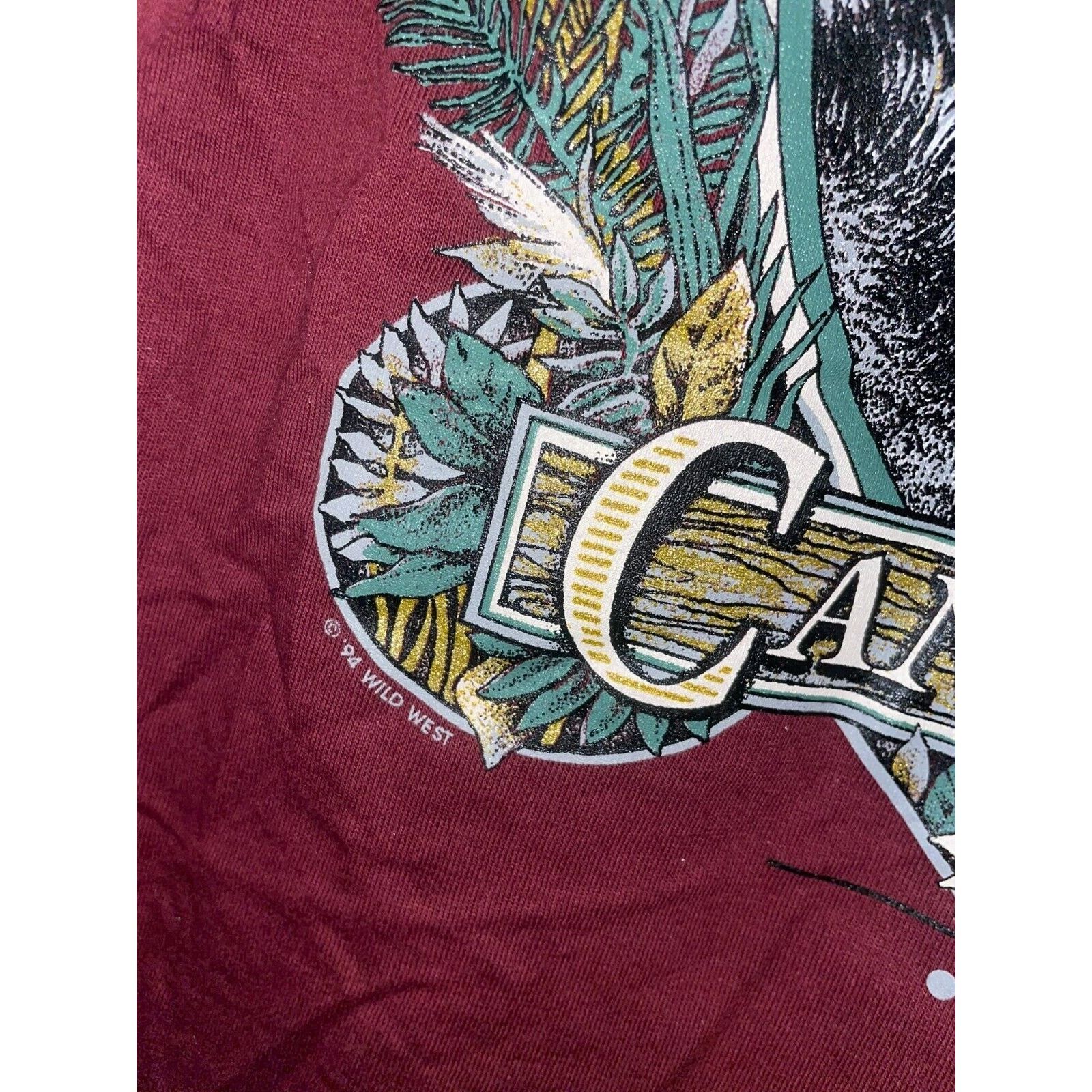 Jerzees Vintage Wolf Shirt Great Smokies Wilderness Red Tee VTG 90s Size US L / EU 52-54 / 3 - 10 Thumbnail