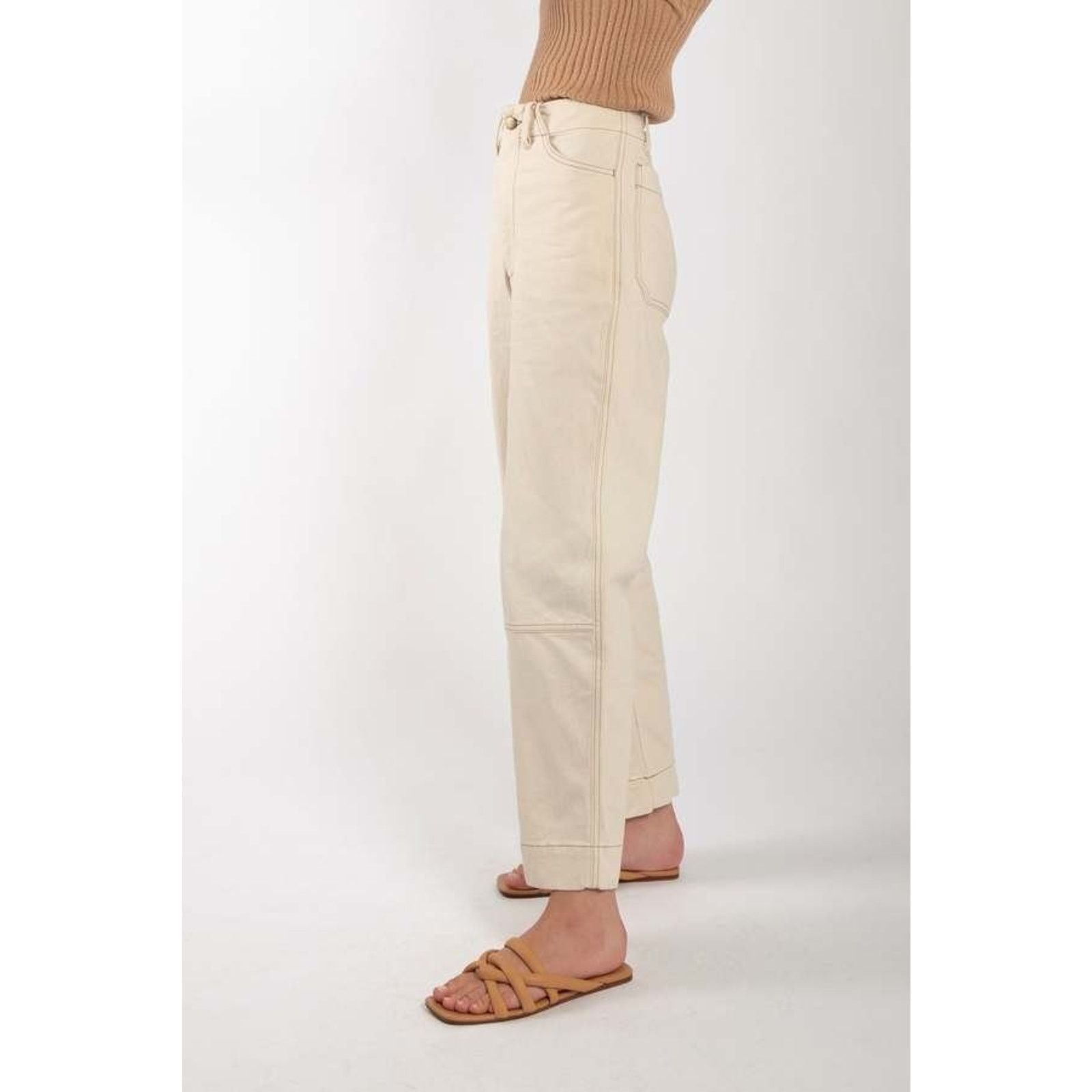 Other Micaela Greg Cream Seamed Straight Jeans Women’s XS Size 25" / US 0 / IT 36 - 3 Thumbnail