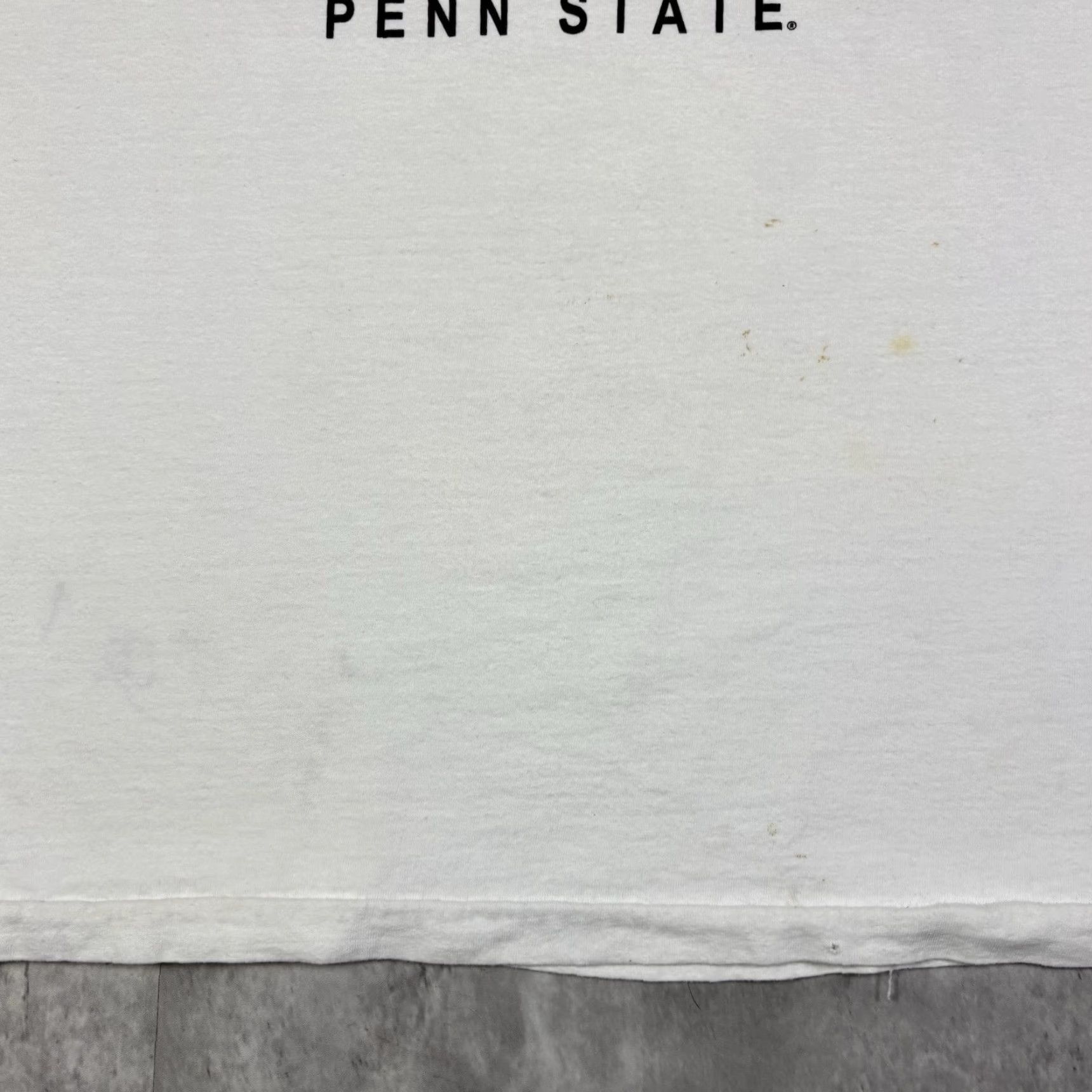 Penn VINTAGE Penn State Stick Figure Art T Shirt Mens L Crew Neck White Cotton Short Sleeve Graphic Print 90s University Mens Size US L / EU 52-54 / 3 - 6 Thumbnail