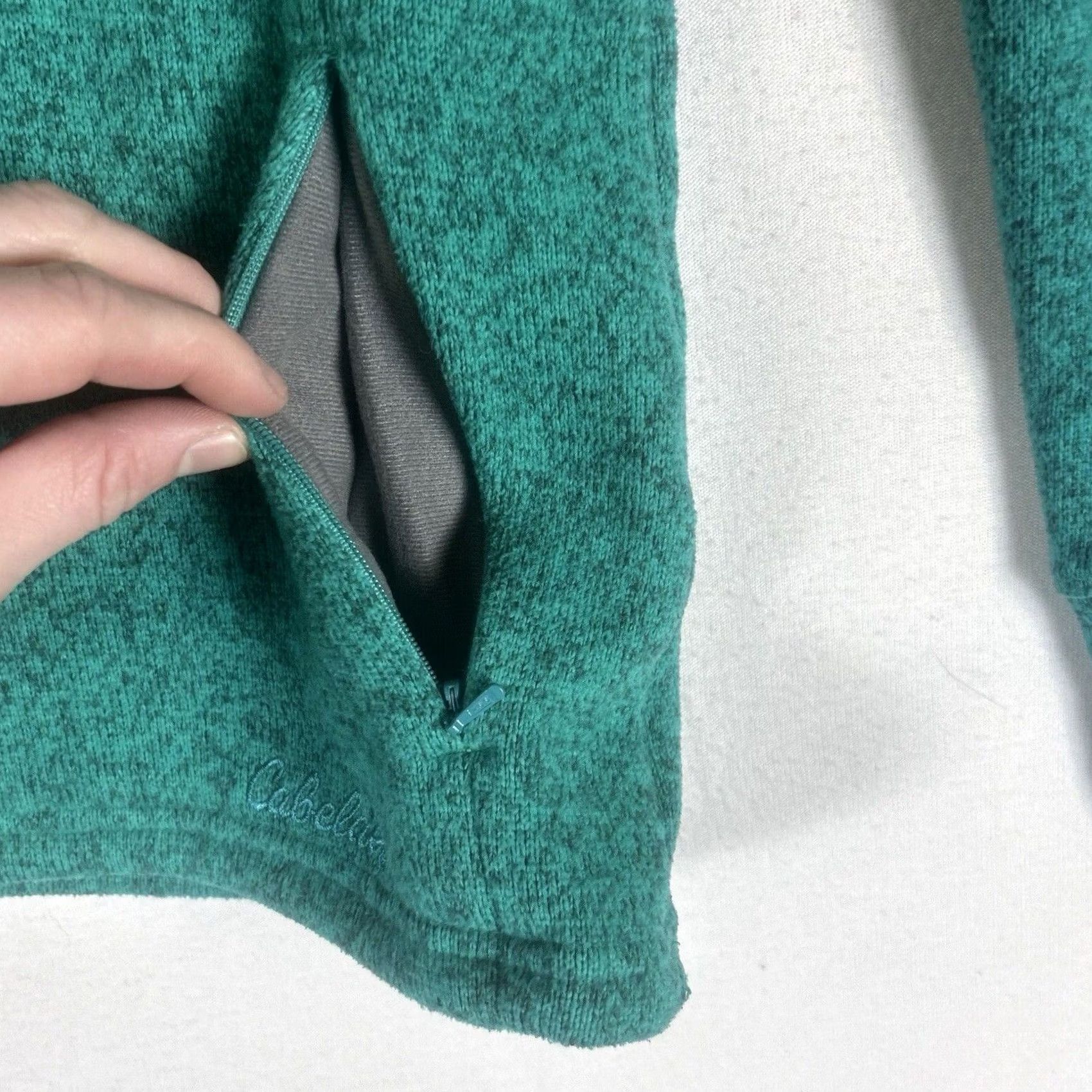 Vintage Cabela's Fleece Pullover Mock Neck Sweater Womens Small Zip Pouch Pocket Green Size S / US 4 / IT 40 - 5 Thumbnail