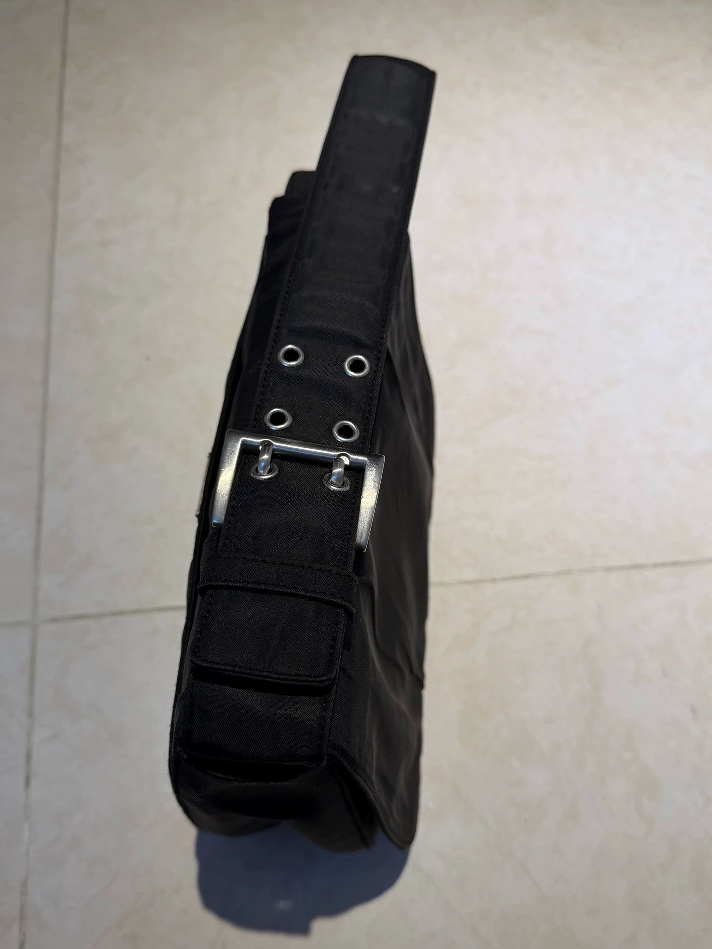 Prada Prada Tactical Logo Rivet Nylon Shoulder Bag Black Unisex Size ONE SIZE - 6 Thumbnail