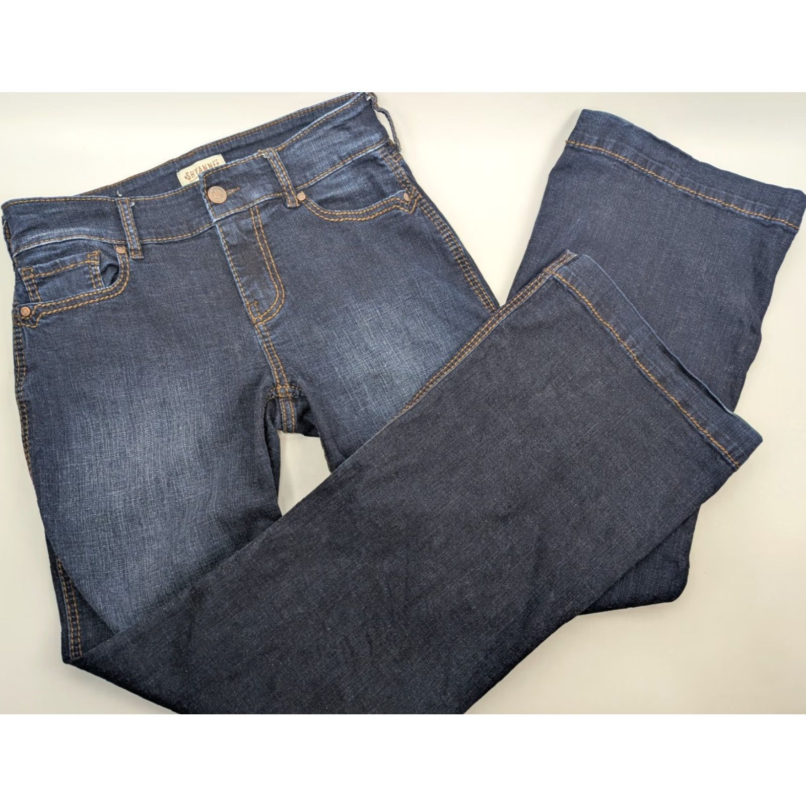 Vintage Shyanne Jeans Women Wide-Leg 28x32 Blue Dark Wash Denim Country Casual Regular Joins Women's Clothing Size 28" / US 6 / IT 42 - 2 Thumbnail