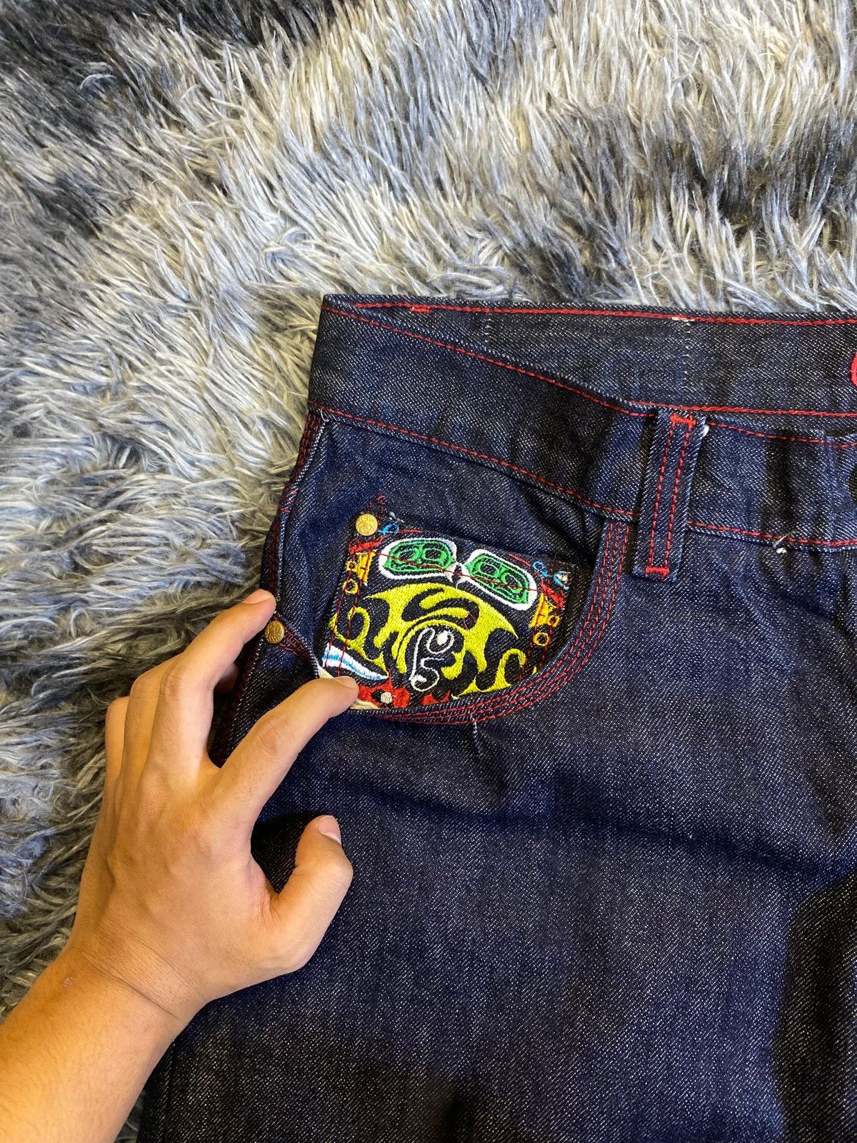 Coogi Coogi Australian Aboriginal Mask Embroidery Baggy Jeans. Size US 38 / EU 54 - 3 Thumbnail